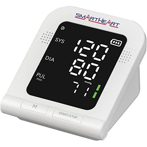 Heartsmart SmartHeart Blood Pressure Monitor | Wide-Range Upper Arm Cuff | Talking English Spanish Audible Instructions and Results | 199-Reading Memory