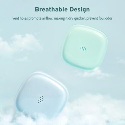 Maobuli Transparent Slim Retainer Case, Stylish Small Aligner Case, Thin Night Guard Case with Vent Holes, Portable Retainer Holder Compatible with Invisalign(Dark Grey)