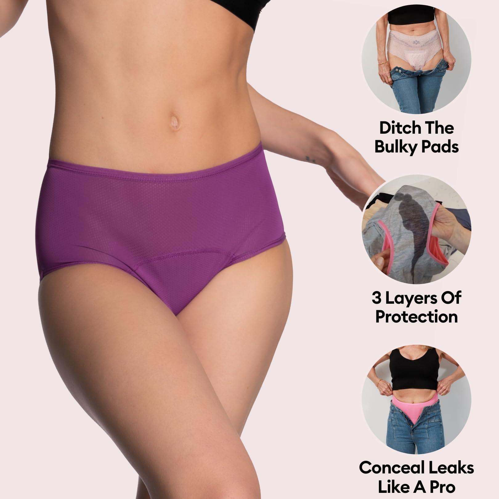 Everdries Everdries Washable & Reusable Incontinence Underwear for Women Over 60 - Leakproof, Discreet, Absorbent, Machine-Washable Panties (Original, XXS, Pack of 5)