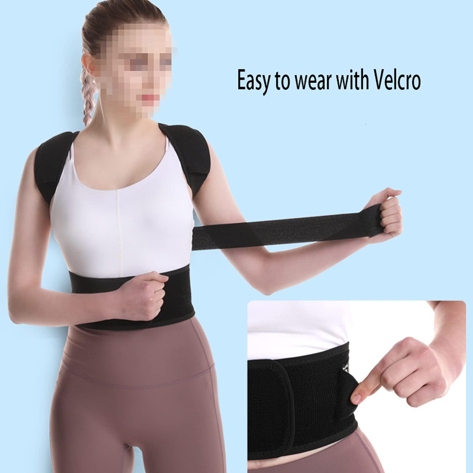 BAFAFA BAFAFA Posture Corrector Corrective Shaping Belt High Elasticity Adjustable Breathable Support for Spine Brace Back Shoulder Clavicle Support Neck Pain Relief,Black,XL