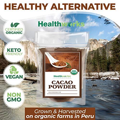 Healthworks Healthworks Cacao Powder (48 Ounces / 3 Pounds) | Cocoa Chocolate Substitute | Certified Organic | Sugar-Free, Keto, Vegan & Non-GMO | Peruvian Bean/Nut Origin | Antioxidant Superfood