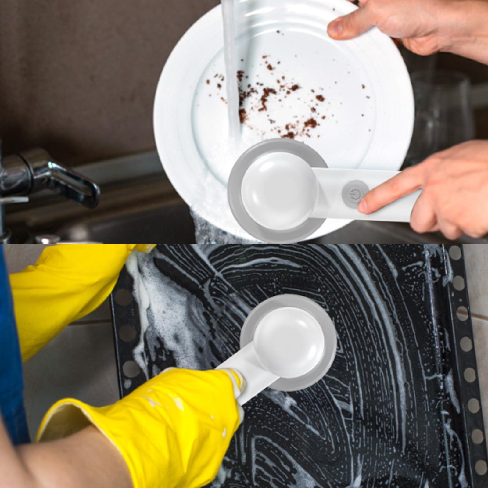 mcgotasy Cleaning Brush, Spin Power Scrubber, Power Spin Scrubber, Electric Spin Scrubber Cordless Power Cleaning Brush Suitable for Tile, Counter, Tub, Floor, Grout (White*2)