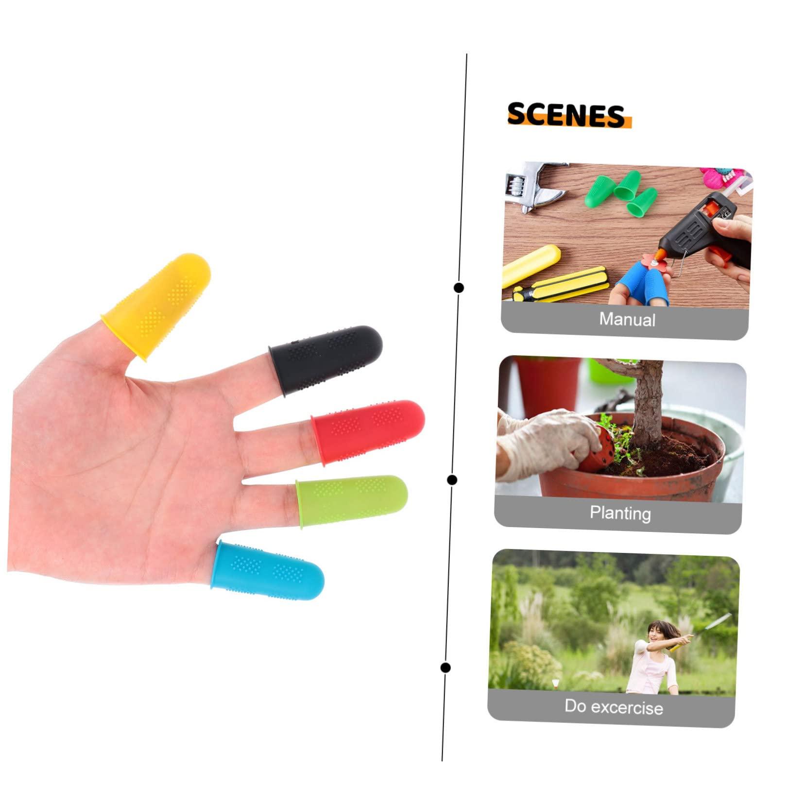 DOITOOL 30pcs Finger Protector Silicone Mitts Silicone Bandages Silicone Finger Sleeve Finger Cover Finger Covers Hot Glue Silicone Finger Protectors Protective Finger Caps Guitar