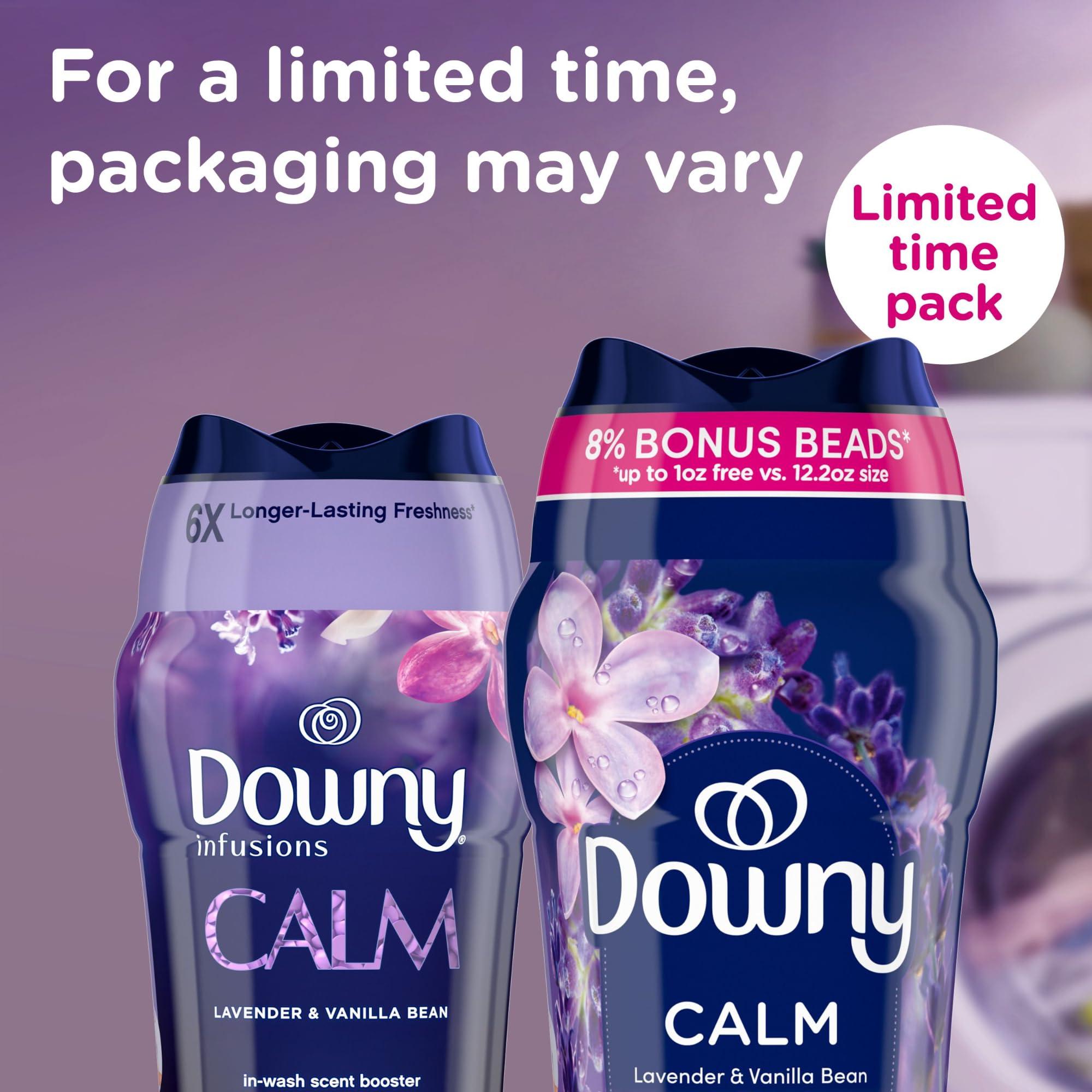 Downy Downy Infusions In-Wash Laundry Scent Booster Beads, CALM, Soothing Lavender and Vanilla Bean, 12.2 oz