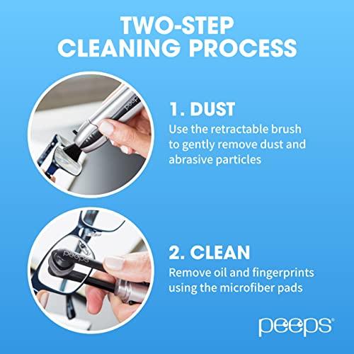 Peeps CarbonKlean Peeps Glasses Cleaner - for Eyeglasses, Reading Glasses, and More - Lens Cleaner with Carbon Microfiber Tech - Injected Green - 1 Count (Pack of 1)