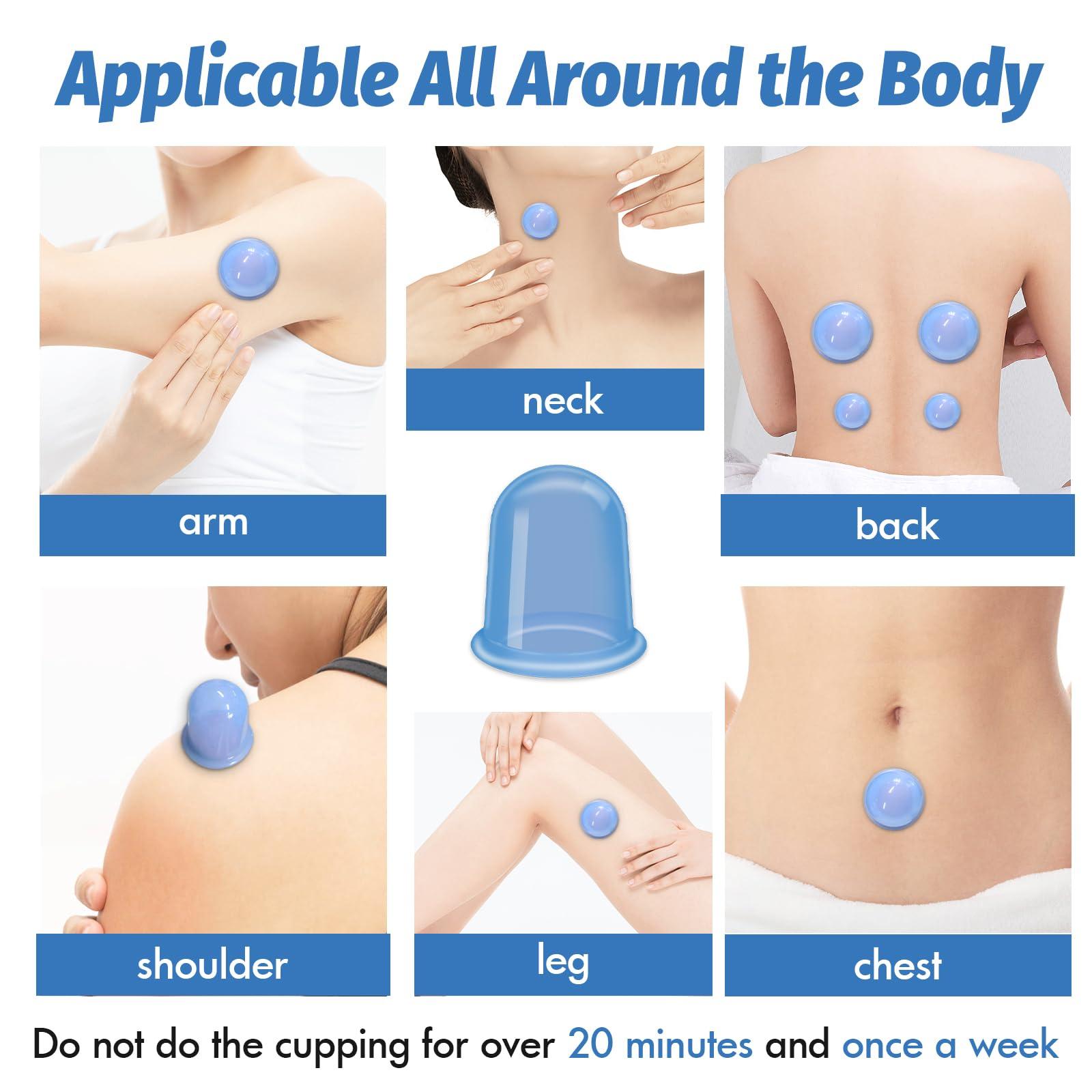 ELERA ELERA Silicone Cupping Therapy Sets, Cellulite Reduction Vacuum Cup - Cupping Kit for Massage Therapy (4 Cups)