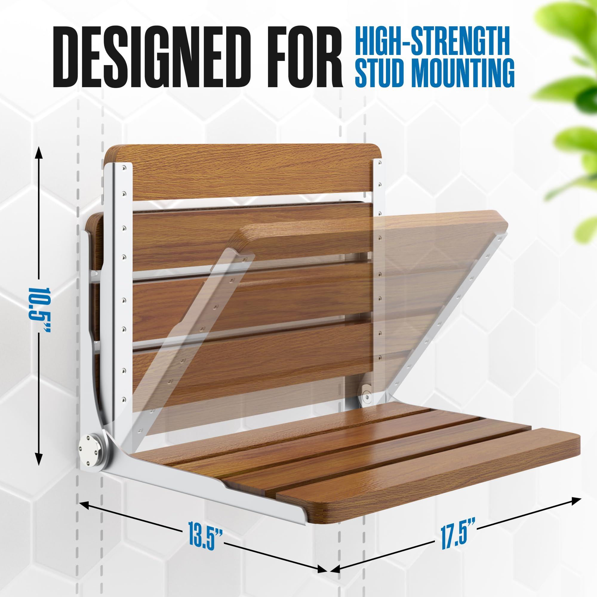 Houseables Teak Shower Seat, Folding Shower Seat Wall Mounted, Folding Shower Bench, Fold Down Shower Seat, Wall Mount Shower Seat, Wall Mount Shower Bench, Folding Teak Shower Seat, Wall Mounted Shower Bench