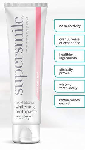 Supersmile Supersmile Professional Whitening Toothpaste with Fluoride - Powerful Whitening without Sensitivity - Safe and Effective on Dental Restorations (Rosewater Mint 4.2 Oz)