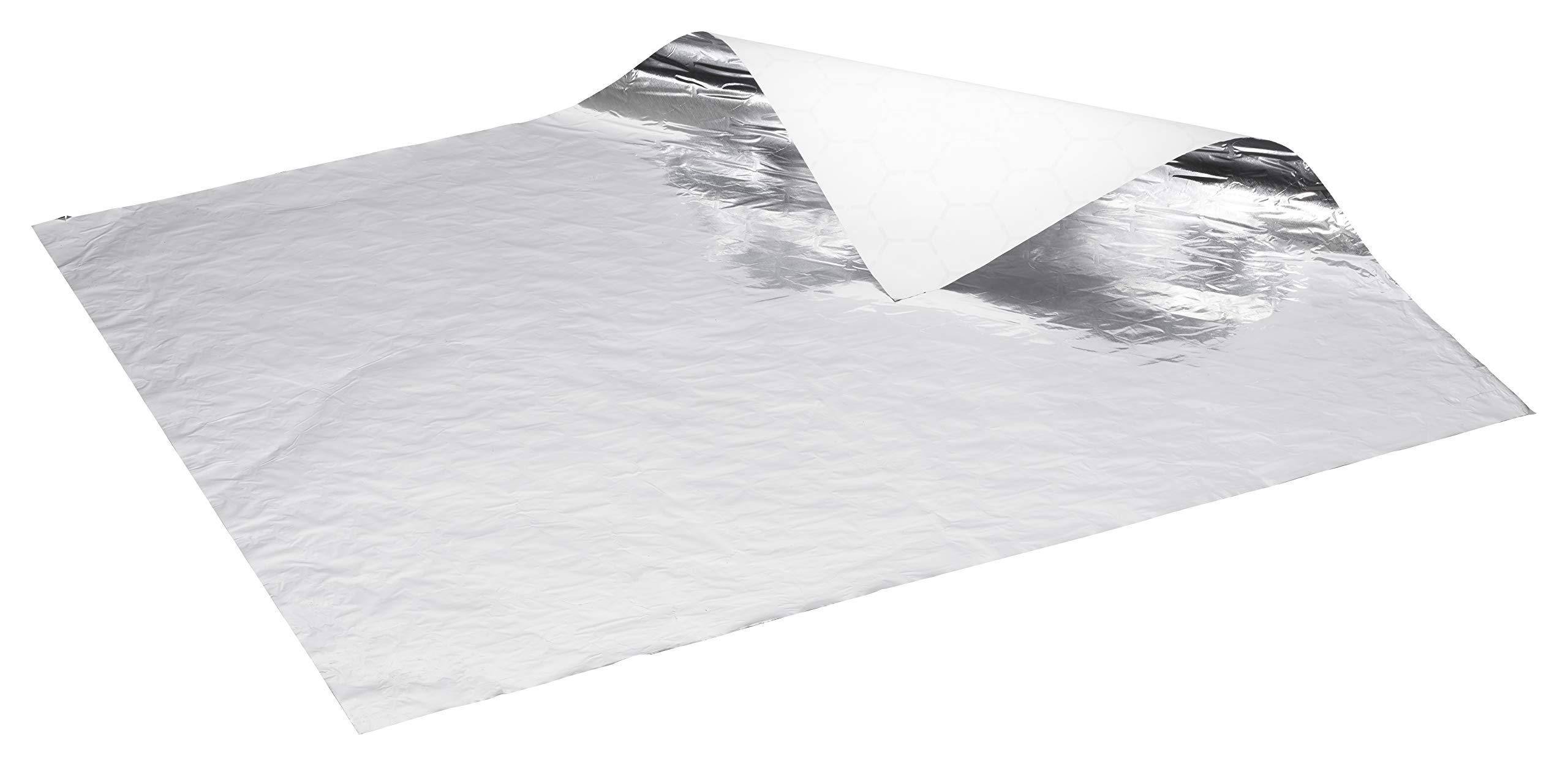 EcoQuality [500 Pack] Insulated Foil Sandwich Wrap 16 x 14 inches - Cushion Foil Wrap, Plain Silver, Aluminum Foil Wrap, Honeycomb Wrap Sheets for Sandwiches, Deli Square, Burger Wrap, to go, Restaurants, BB