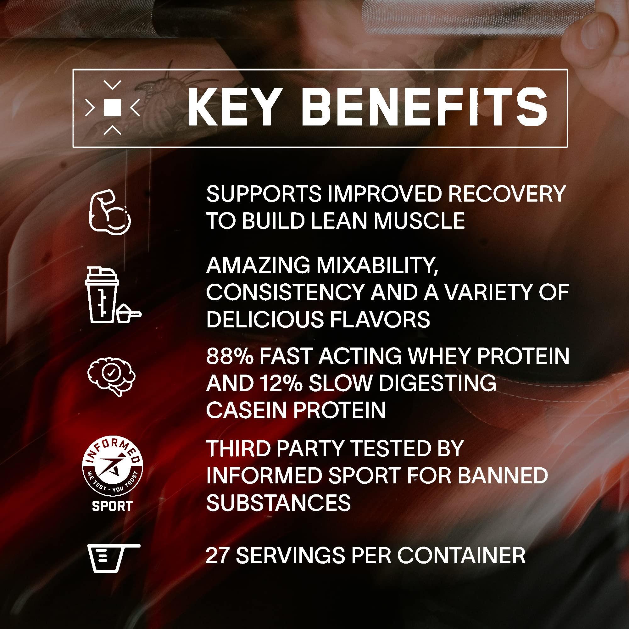 BARE PERFORMANCE NUTRITION BARE PERFORMANCE NUTRITION, BPN Whey Protein + Casein Protein Powder Blend, Chocolate Peanut Butter, 25g Protein per Serving Supports Lean Muscle Recovery, 27 Servings, Third Party Tested