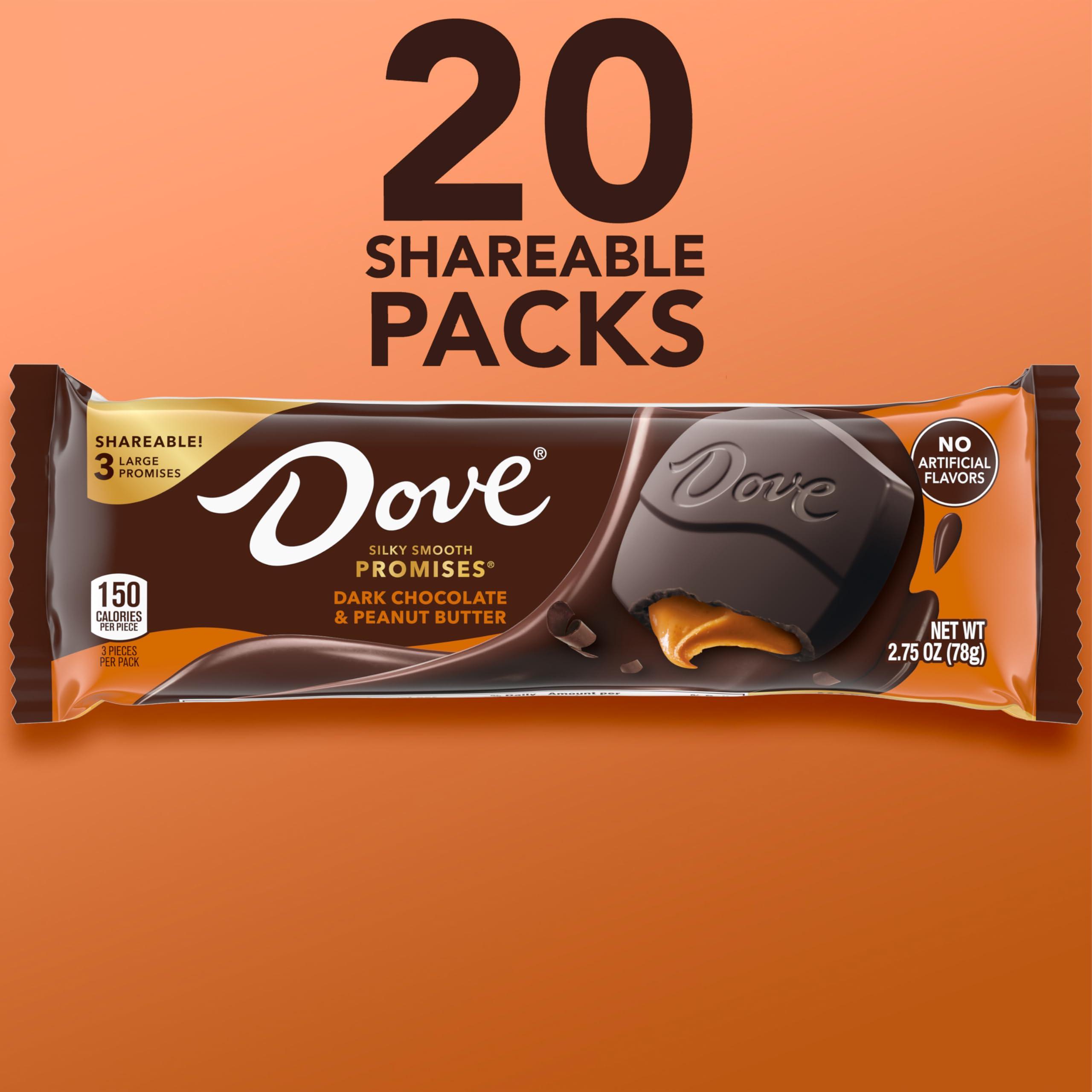 Dove DOVE Large PROMISES Dark Chocolate Peanut Butter Candy, 55 oz, 20 Packs per Carton