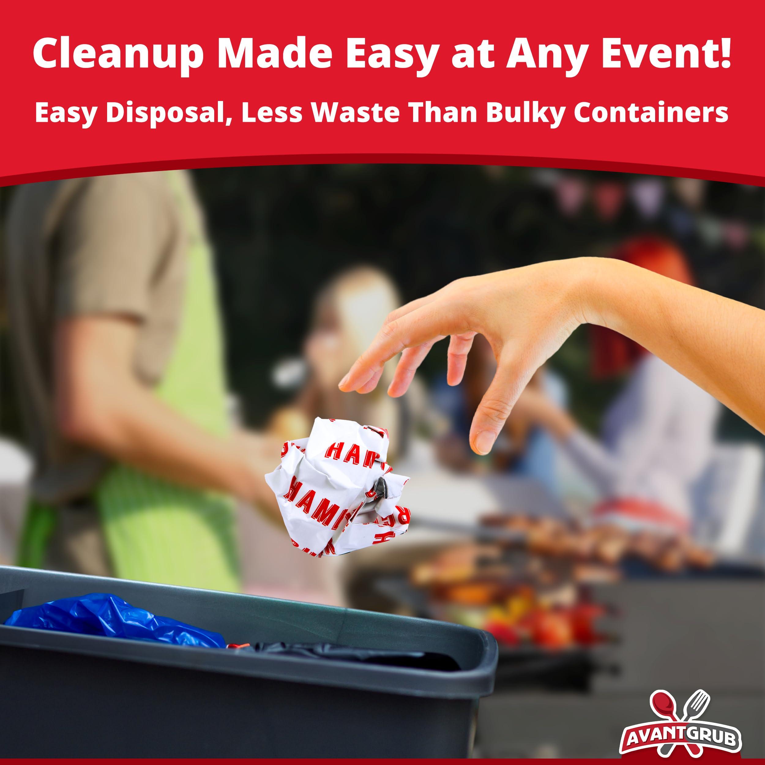 Avant Grub Retro, Grease Proof Burger Wrappers 10Pk. Insulated, Pro Quality Bulk Hamburger Bags are BPA Free. Large, Allergen Friendly BBQ Foil Paper Great Cooking Supply for Themed Party