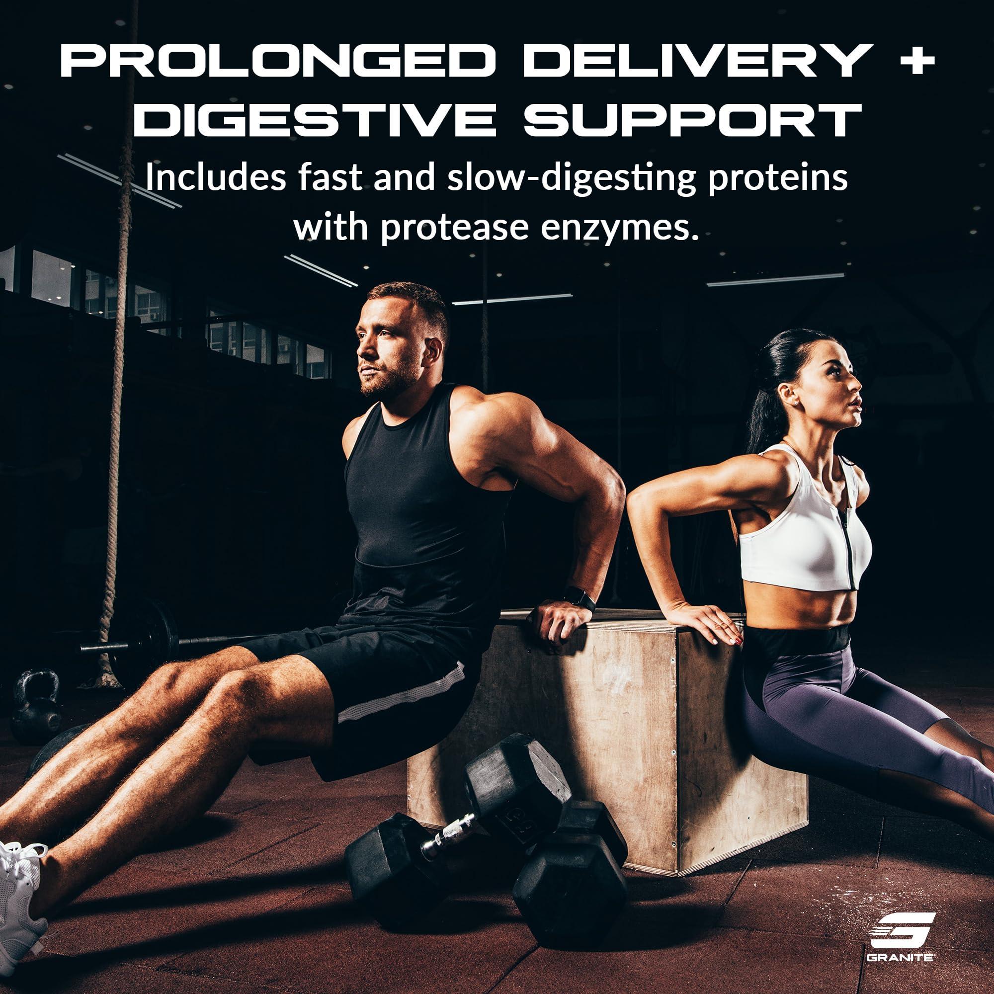 Granite Supplements Granite Protein Powder Whey Isolate & Concentrate, Salted Caramel Flavor, Casein for Muscle Building & Workout Recovery with 23g Protein from 5 Sources (30 Servings)