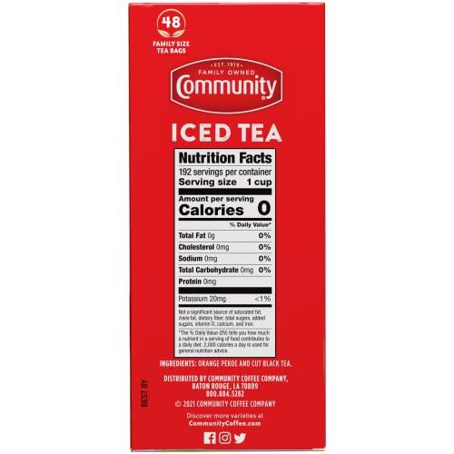 Community Coffee Community Coffee Signature Iced Tea, 576 Family Size Tea Bags, 48 Count Box (Pack Of 12)