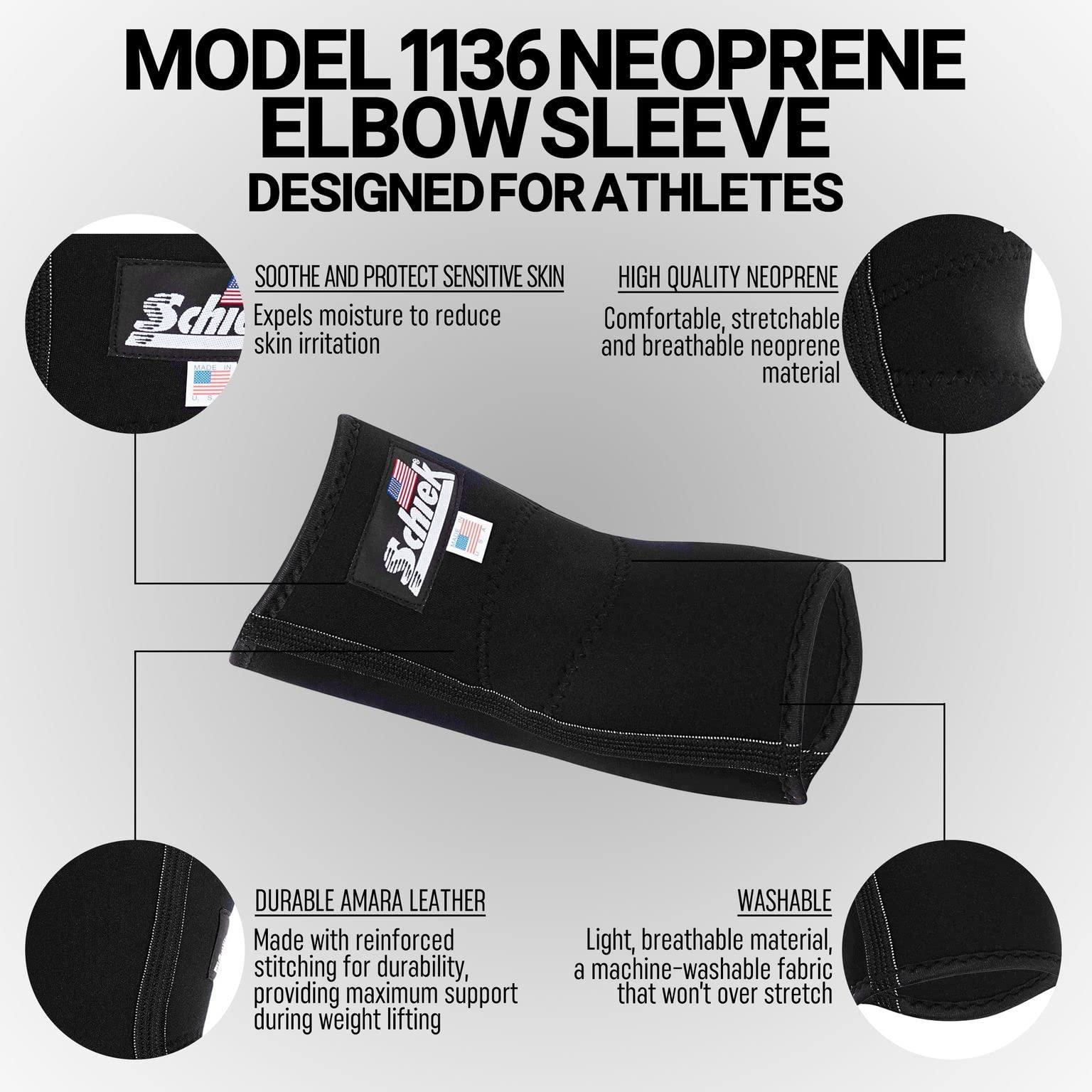 Schiek Schiek Sports Model 1136 Neoprene Elbow Sleeve - High Performance Elbow Brace for Weight Lifting Support
