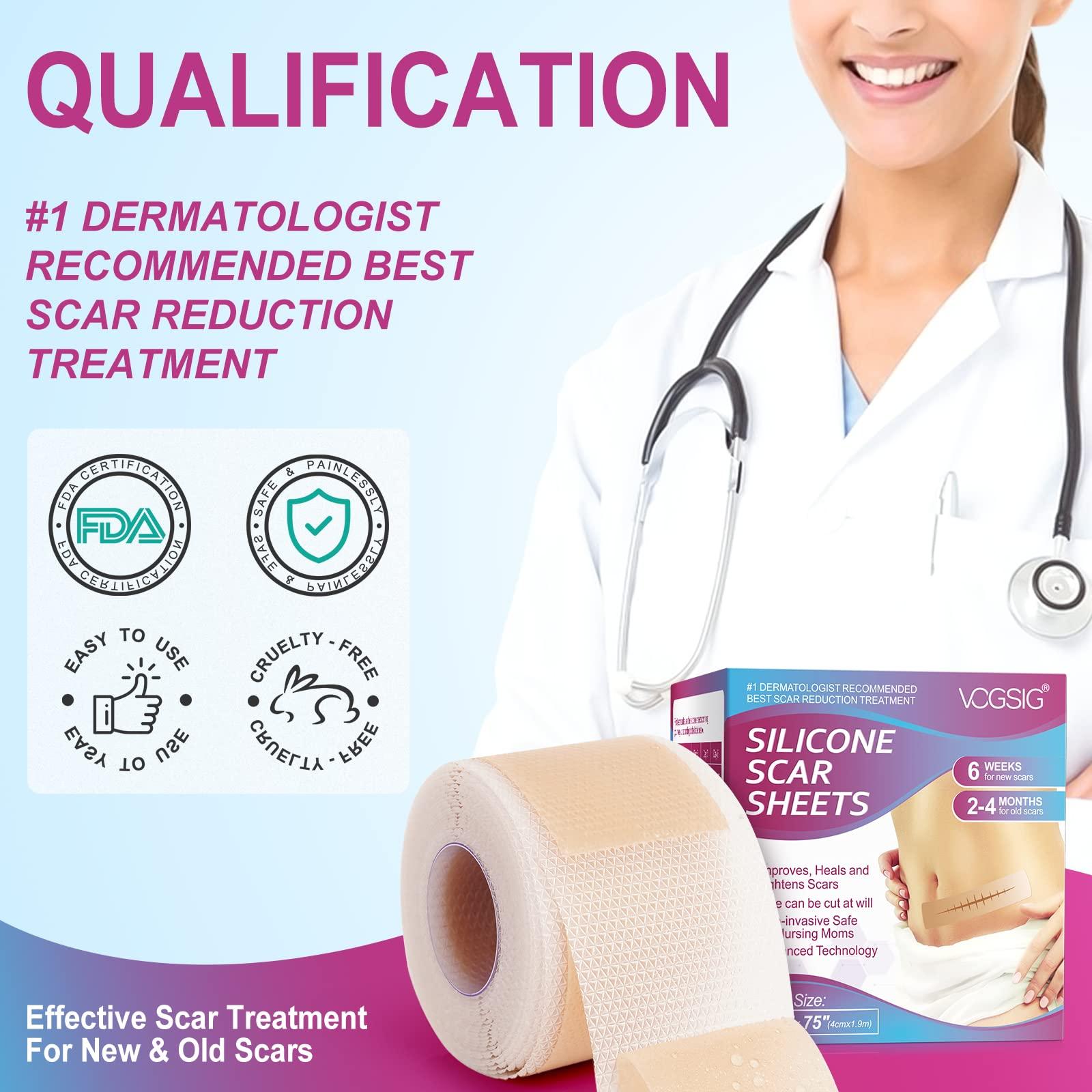 ONE1X Silicone Scar Sheets,Silicone Scar Tape Roll,Medical Grade Silicone Tape for Scar Removal,Reusable Professional Scar Treatment Patch for C-Section,Keloids,Surgical,Acne (Roll Size 1.6\'\'x75\'\'-1.9M)