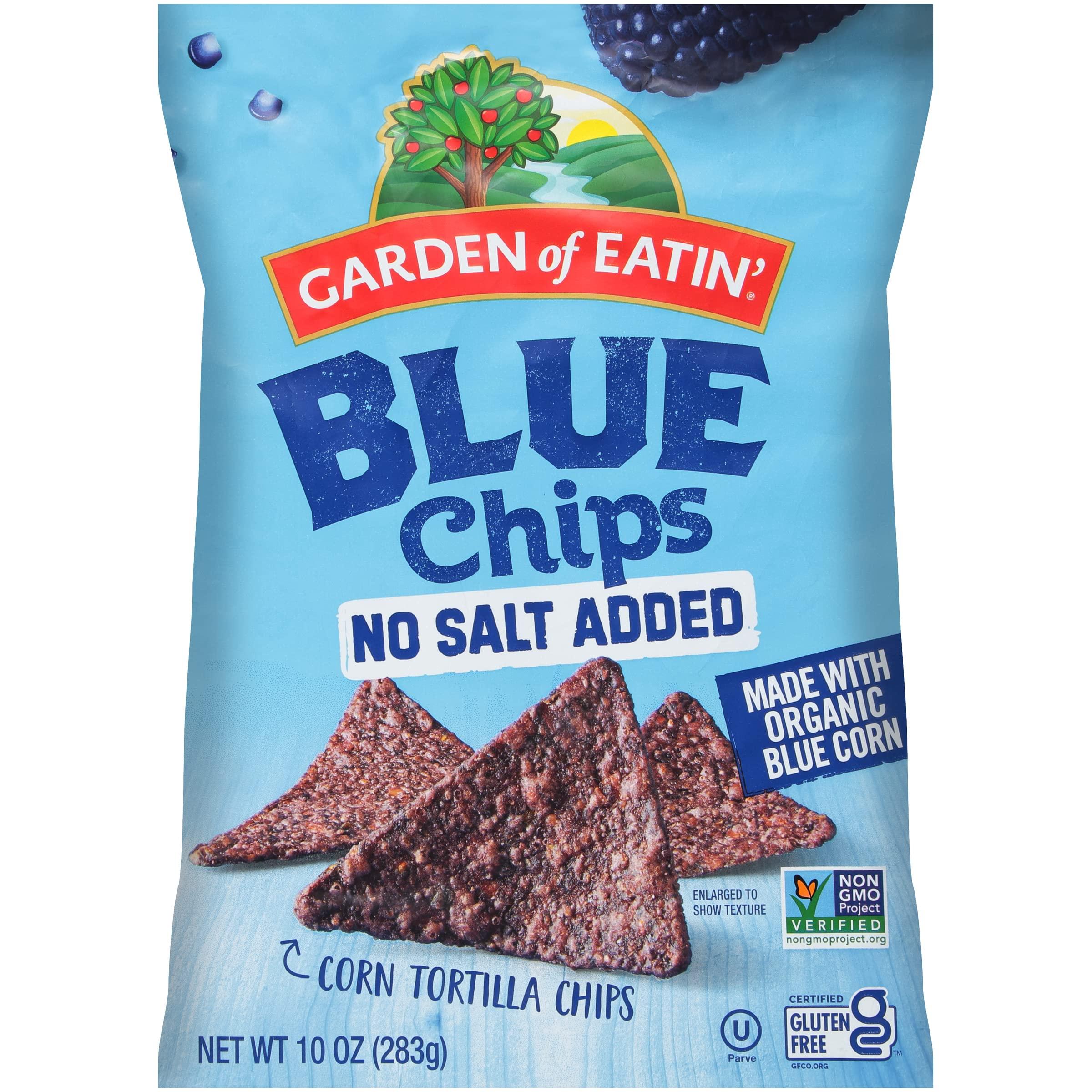 Garden of Eatin' Garden of Eatin' No Salt Added Blue Chips Corn Tortilla Chips, 10 oz (Pack of 12)