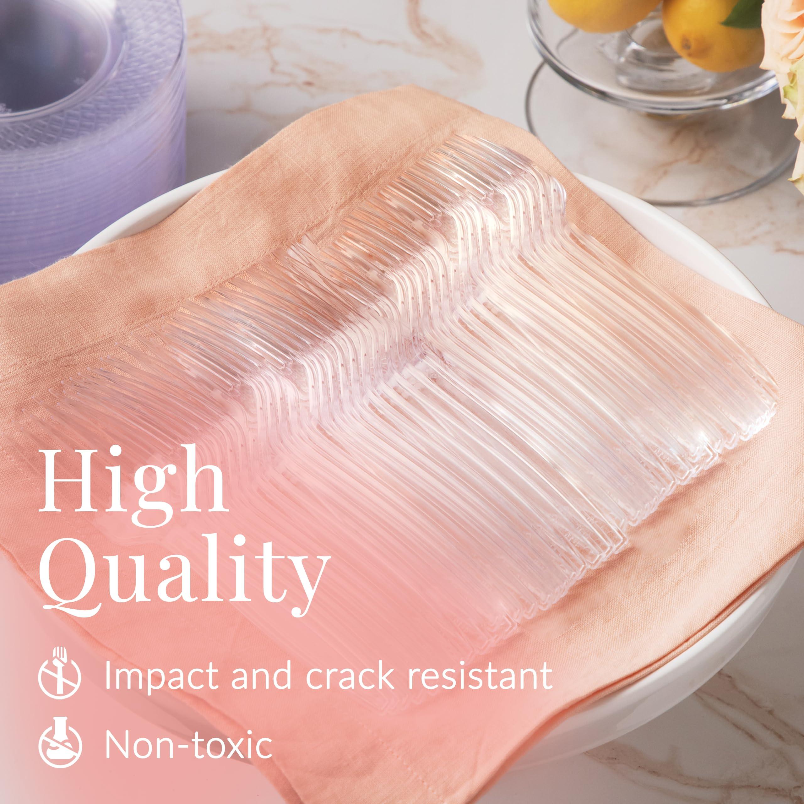 Prestee Prestee 500 Clear Plastic Spoons and Forks - Bulk, Plastic Silverware