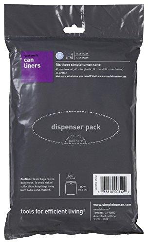 simplehuman simplehuman Custom Fit Trash Can Liner B, White - White - 30 ct - 2 pk - 6 liter