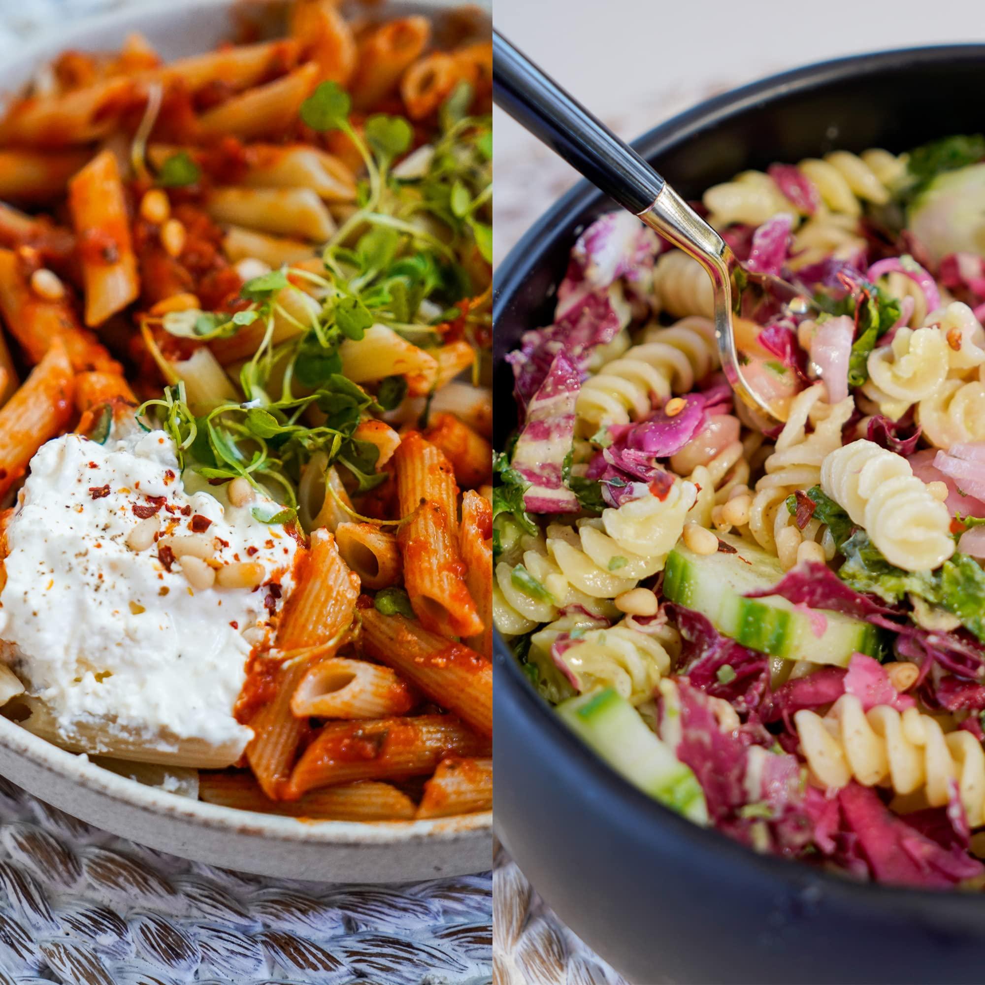 Fiber Gourmet Fiber Gourmet Pasta Variety Pack, 1 8oz Box Each of Spaghetti, Rotini, Penne, Elbows, Low Calorie & Fiber-Rich Pasta Bulk, Made in Italy, Non-GMO, Kosher, Vegan (4-Pack)