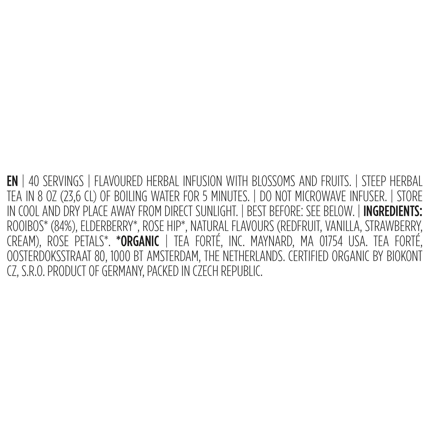 Tea Forte Tea Forte African Solstice Herbal Tea Event Box, Bulk Pack of 40 Pyramid Infuser Tea Sachets for All Occasions