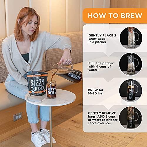 Bizzy Bizzy Organic Cold Brew Coffee | Bundle | Coarse Ground Coffee | Breakfast Blend 1 LB + Breakfast Blend Brew Bags 4-count | 2 Pack