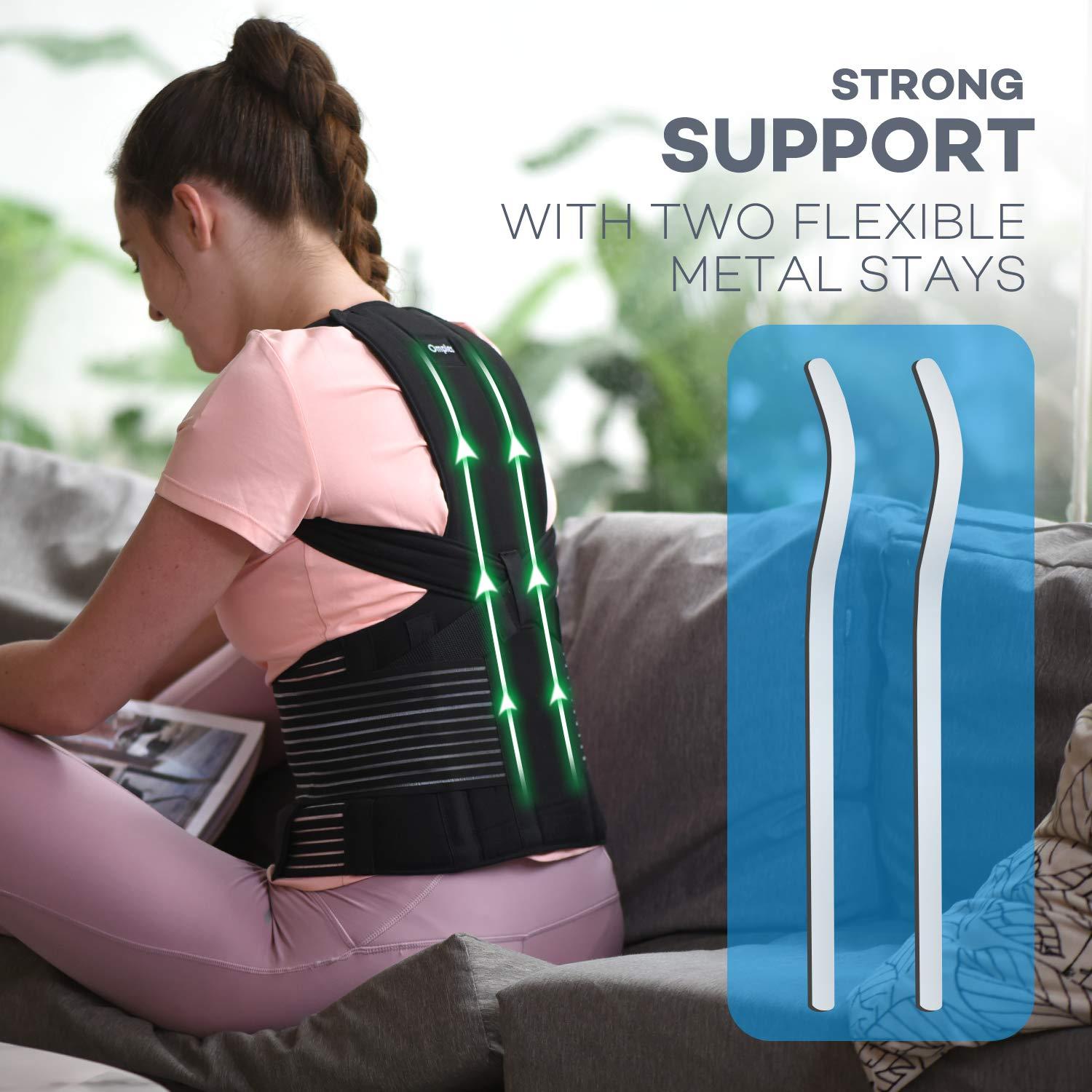 Omples Omples Posture Corrector for Women and Men Thoracic Back Brace Straightener Shoulder Upright Support Trainer for Body Correction and Neck Pain Relief, Small (waist 26-34 inch)
