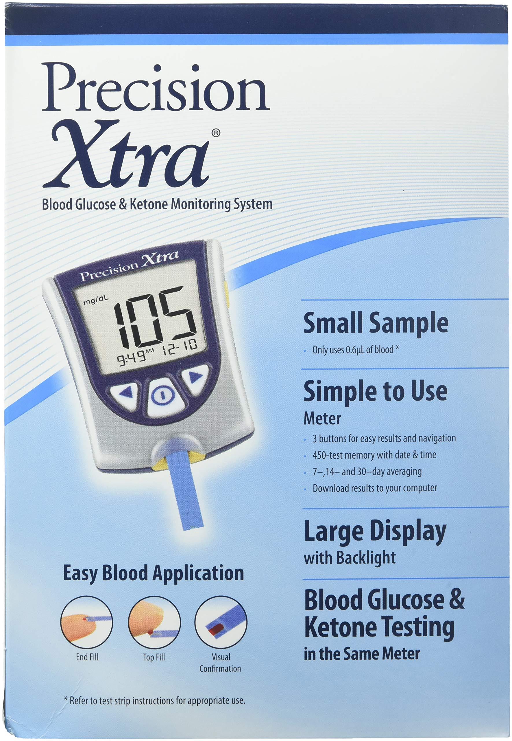 DSS DSS Precision Xtra Blood Glucose Meter Kit, Results in 5 seconds, Strips Not Included (1 Kit)