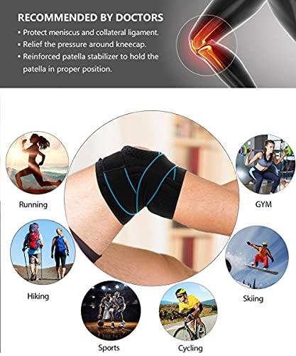 Docbraces Docbraces - Knee Brace with Side Stabilizers & Patella Gel Pads, Adjustable Compression Knee Support Braces for Knee Pain, Meniscus Tear,ACL,MCL,Arthritis, Joint Pain Relief,Injury Recovery