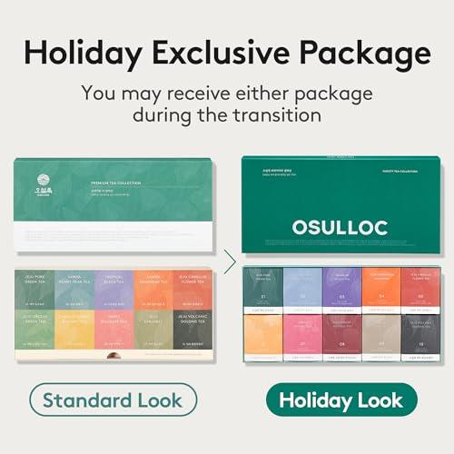 OSULLOC OSULLOC Premium Tea Collection (40 count, 10 flavors x 4 ea), Assorted Tea bag Sampler, Tea Gift sets for Tea lover, Self Care Gift Box, Premium Organic Pure & Blended Tea from Jeju
