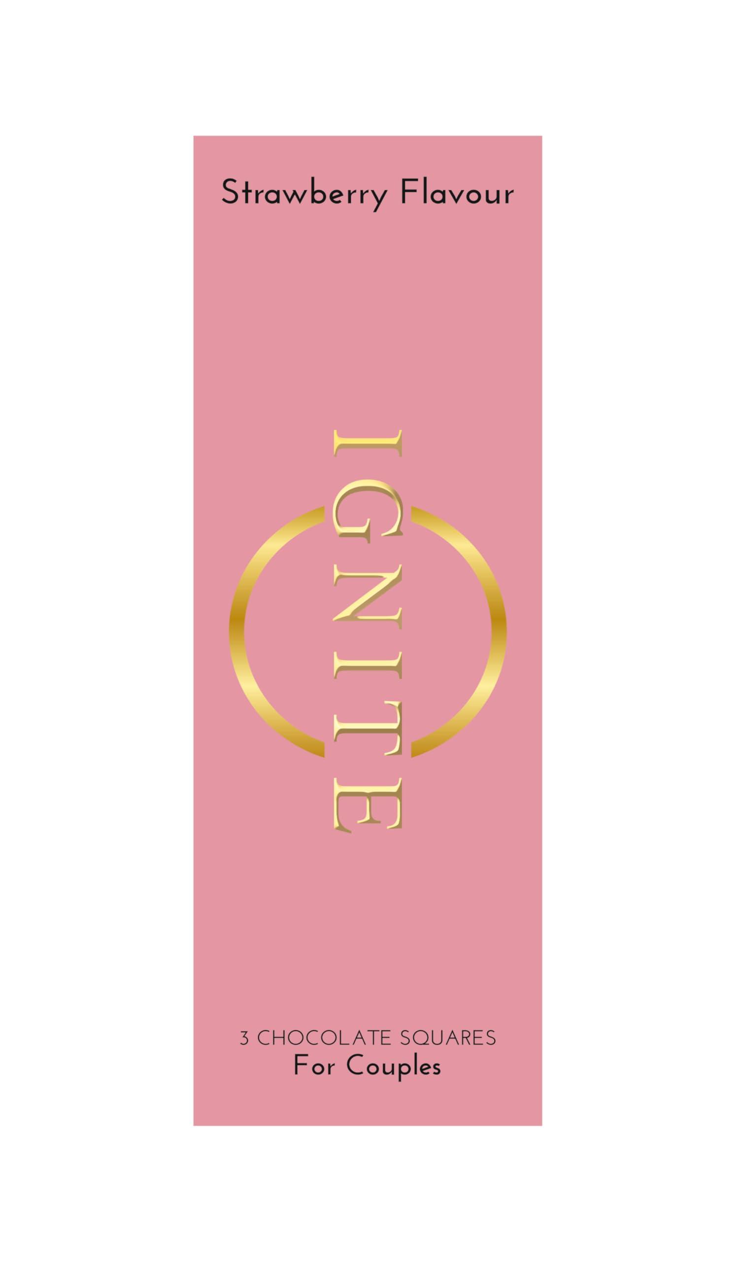 MBDH Wellness Ignite Chocolate Bars - Premium Strawberry flavor Chocolate Squares for Couples - 60% Cocoa, Vegetarian - Crafted with Epimedium and Maca Root for a Delightful Experience - Ideal for Men & Women