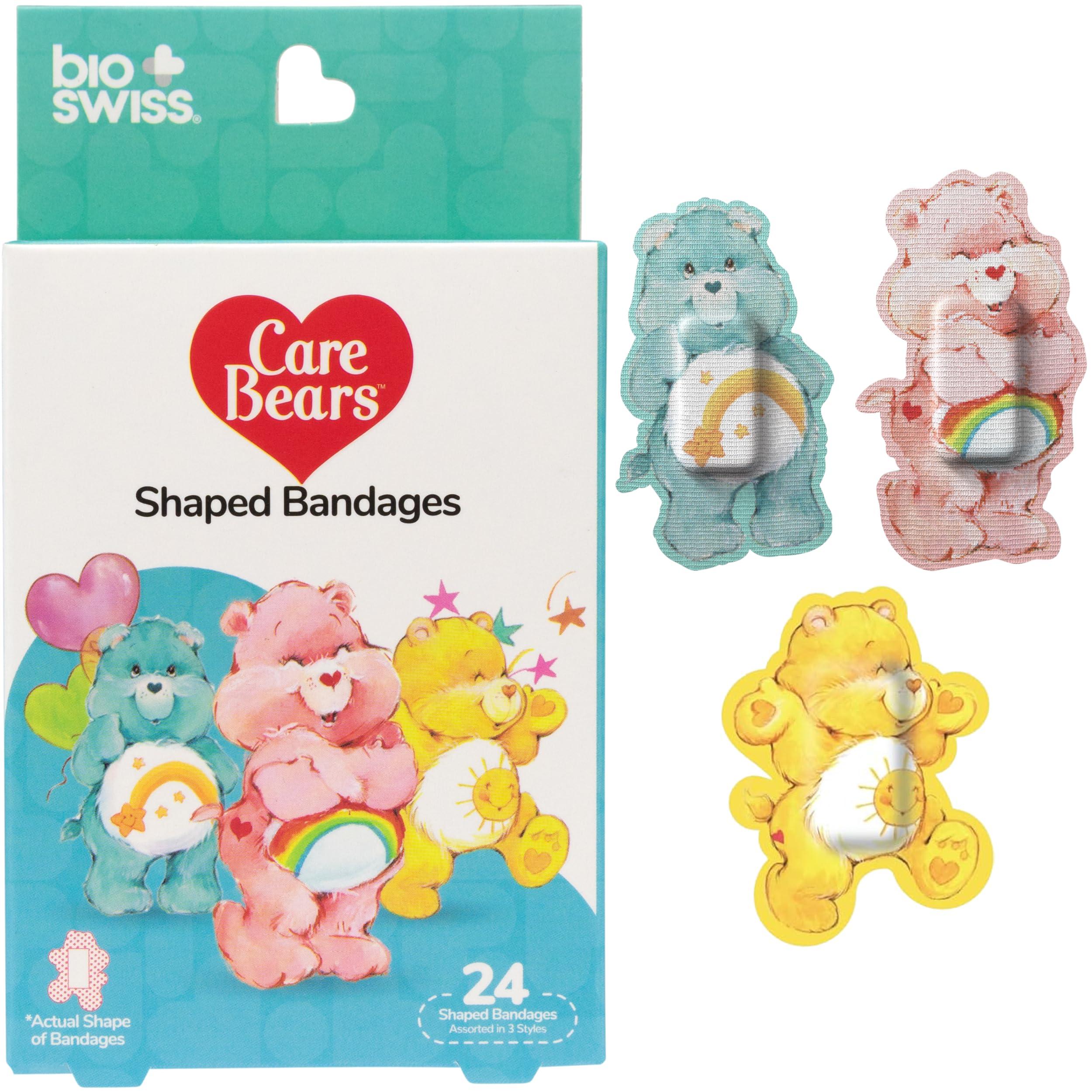 BioSwiss BioSwiss Care Bears Bandages, Classic Care Bear Shaped Self Adhesive Bandage, Latex Free Sterile Wound Care, Fun First Aid Kit Supplies for Kids, 24 Count