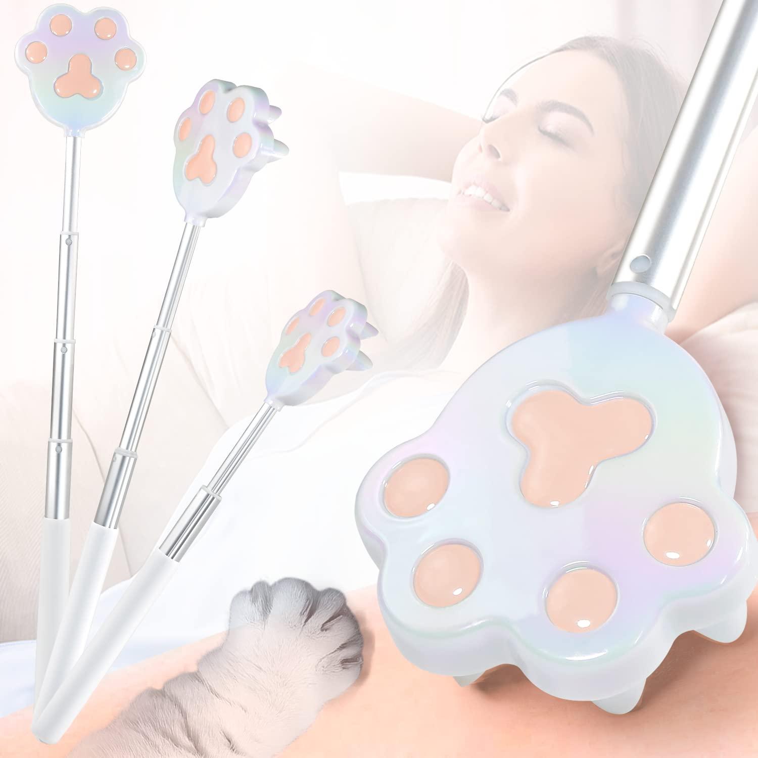 NURENDER Nurender Cat Paw Back Scratcher, Extendable Metal Telescopic Back scratchers with 27 in Long Handle, Relief of Itches, Gift for Man and Woman (Colorful)