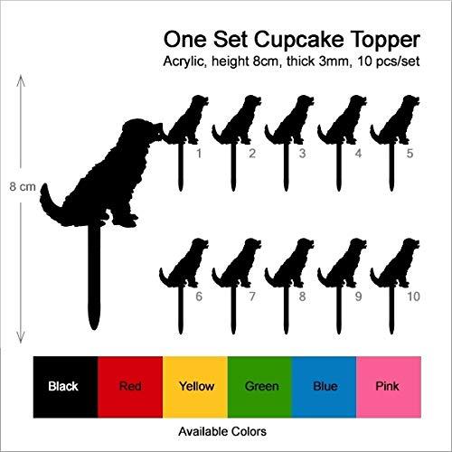 jjphonecase TA0936 Curious Cockapoo Dog Silhouette Party Wedding Birthday Acrylic Cupcake Toppers Decor 10 pcs