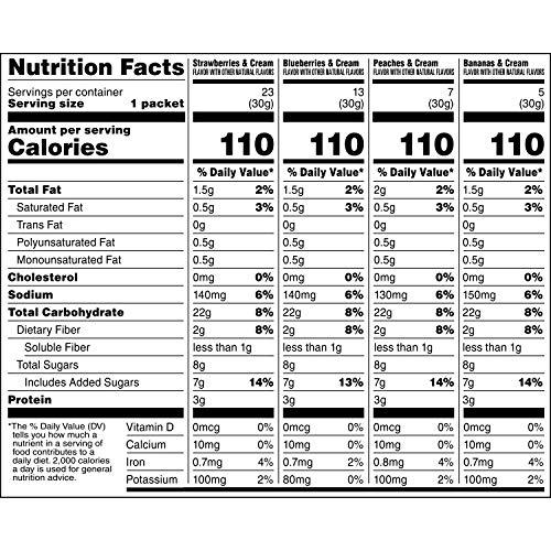 Quaker Quaker Instant Oatmeal, Fruit and Cream 4 Flavor Variety Pack, Individual Packets, 48 Count