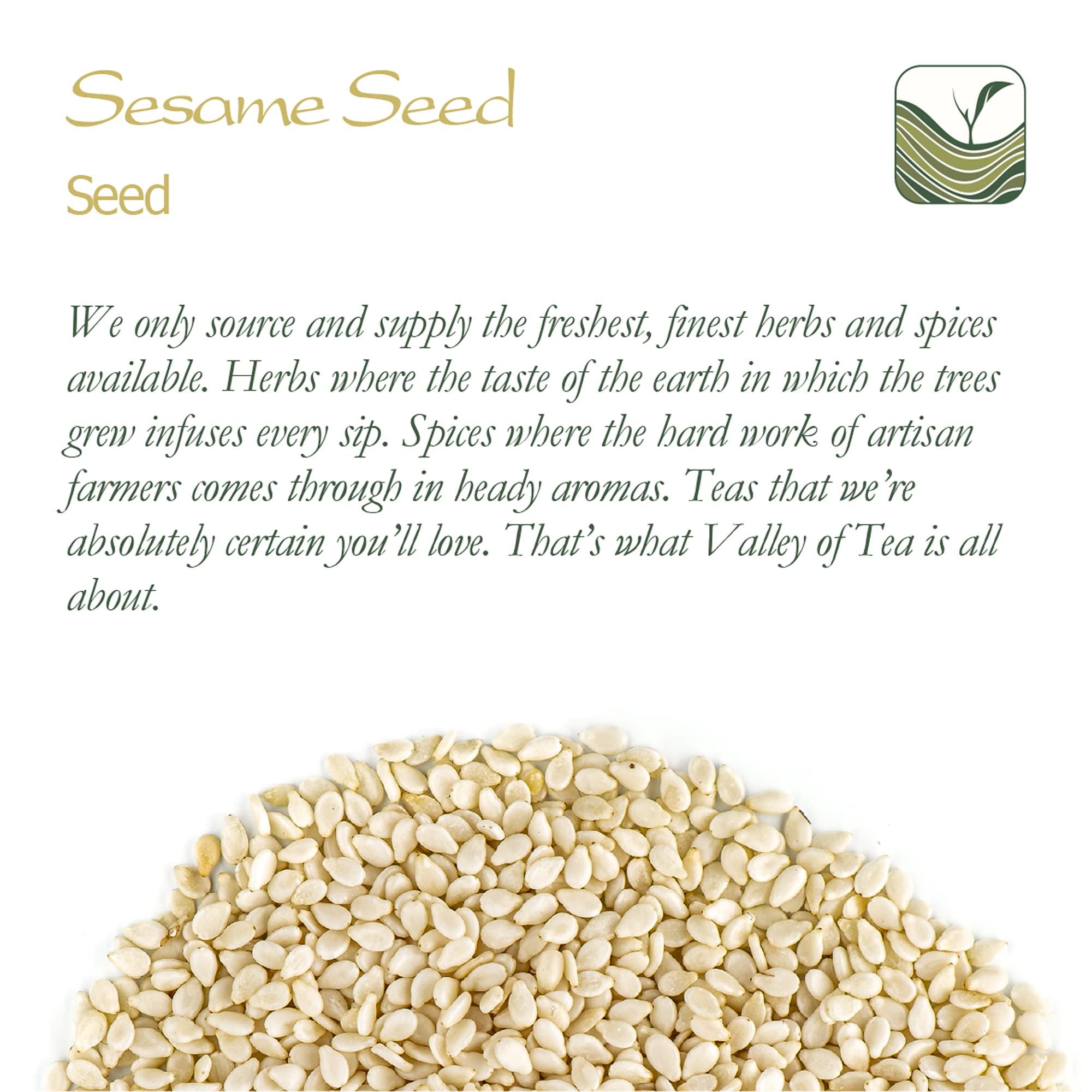 Valley of Tea Sesame Seed White Organic Quality - Raw and Shelless - Organic Sesame Seeds Raw Sesame Seeds Organic Sesam Sesame White Seeds White Sesame Seed Raw Sesame Seed Organic Raw Sesamese Seeds