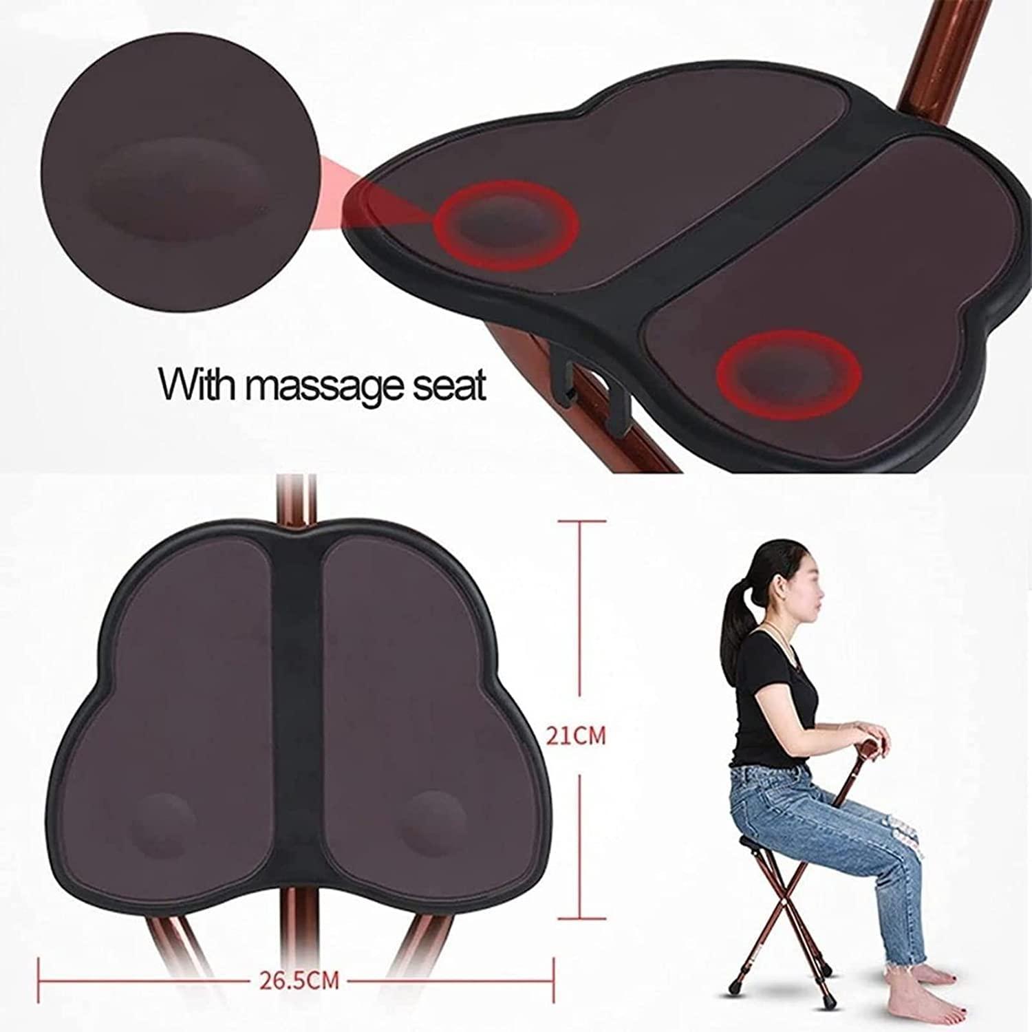 SYALEO SYALEO Crutches Tripod Crutch Chair for Elderly Aluminum Five-Speed Adjustment Walking Stick with Butterfly-Shaped Seat Lightweight Foldable Cane for Walking Load-Bearing 100kg Mobility Aid Cane