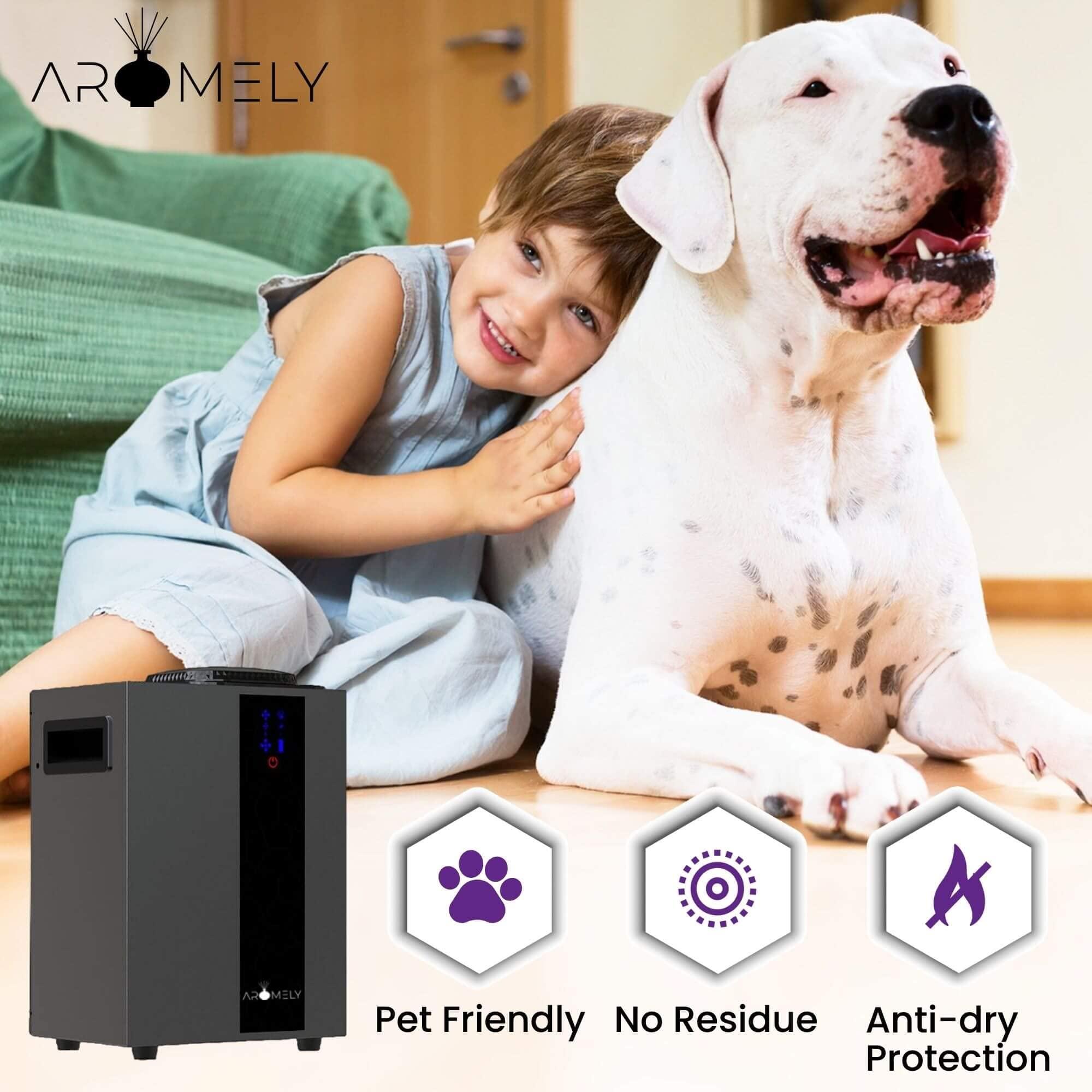 AROMELY Aromely Smart Bluetooth HVAC Scent Diffuser, Aromatherapy Nebulizing Waterless Diffuser for Home, Office, Large Room, Perfect Aroma Diffuser Up to 4,000 SQSF with Large 800ml Oil Bottle - Black