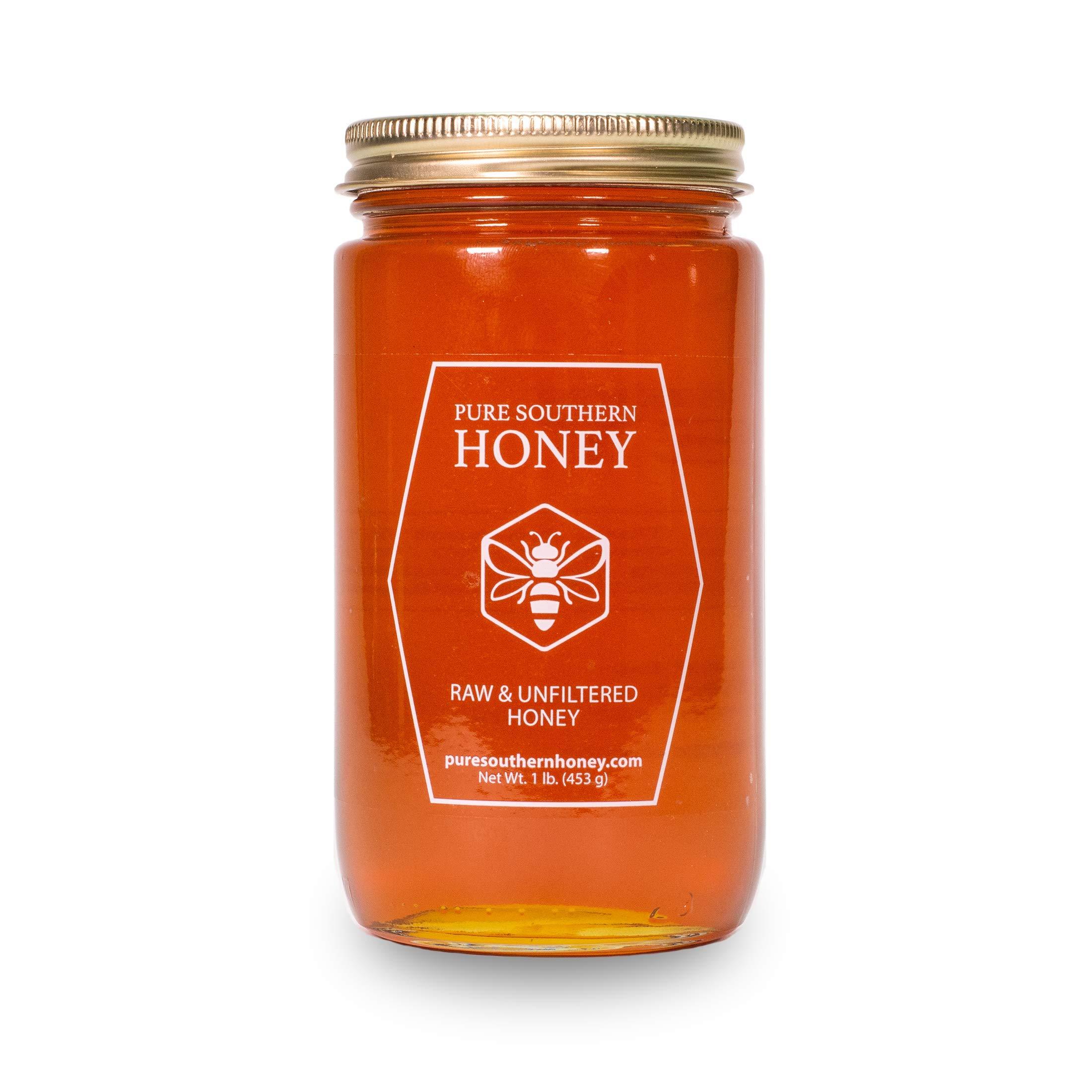 Pure Southern Honey 1 lb. 100% Raw & Unfiltered Gallberry Honey - USA Made by Pure Southern Honey
