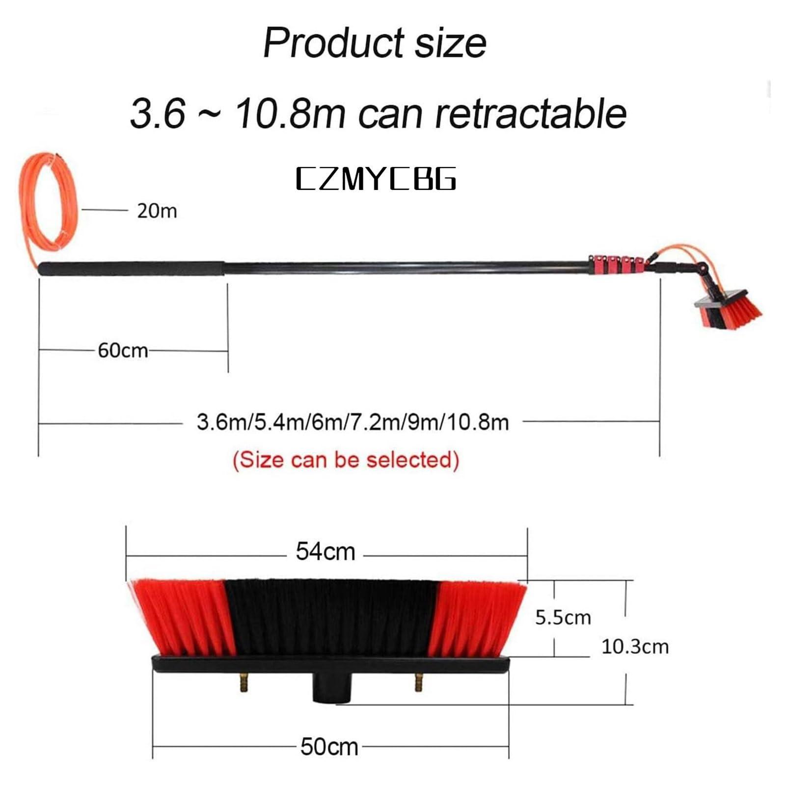 CZMYCBG CZMYCBG Water Fed Pole Kit, Adjustable Window Cleaning Brush and Pole, Window Cleaner Brush & Solar Panel Cleaning System, Outdoor Window Glass Washing Cleaner Equipment Tool (Color : Black, Size :