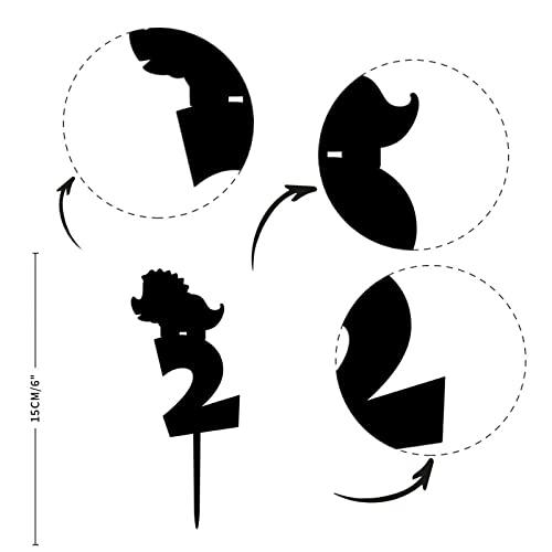 sanxnjana Custom Names Numbers Colors Happy Birthday Cake Topper Pick Happy 2nd Birthday Double Sided Pastries Cake Insert Topper Party Cake Decor for Birthday Party Decorations Supplies