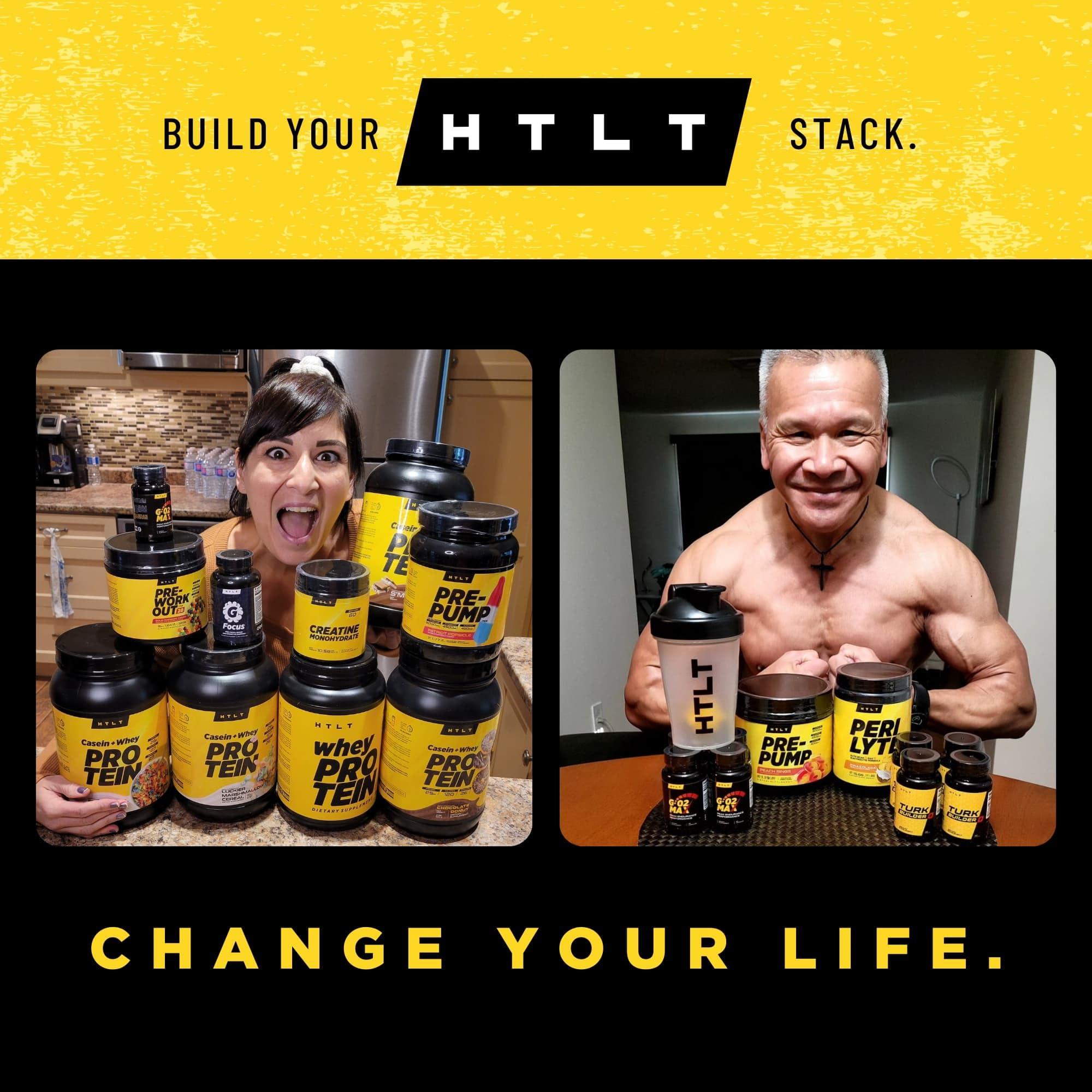 HTLT Supps Casein + Whey Protein by HTLT | Whey & Casein Protein Shake Powder | Slow-Release Whey & Casein Protein for Sustained Energy | Casein Protein Powder for Baked Treats, Vanilla Ice Cream