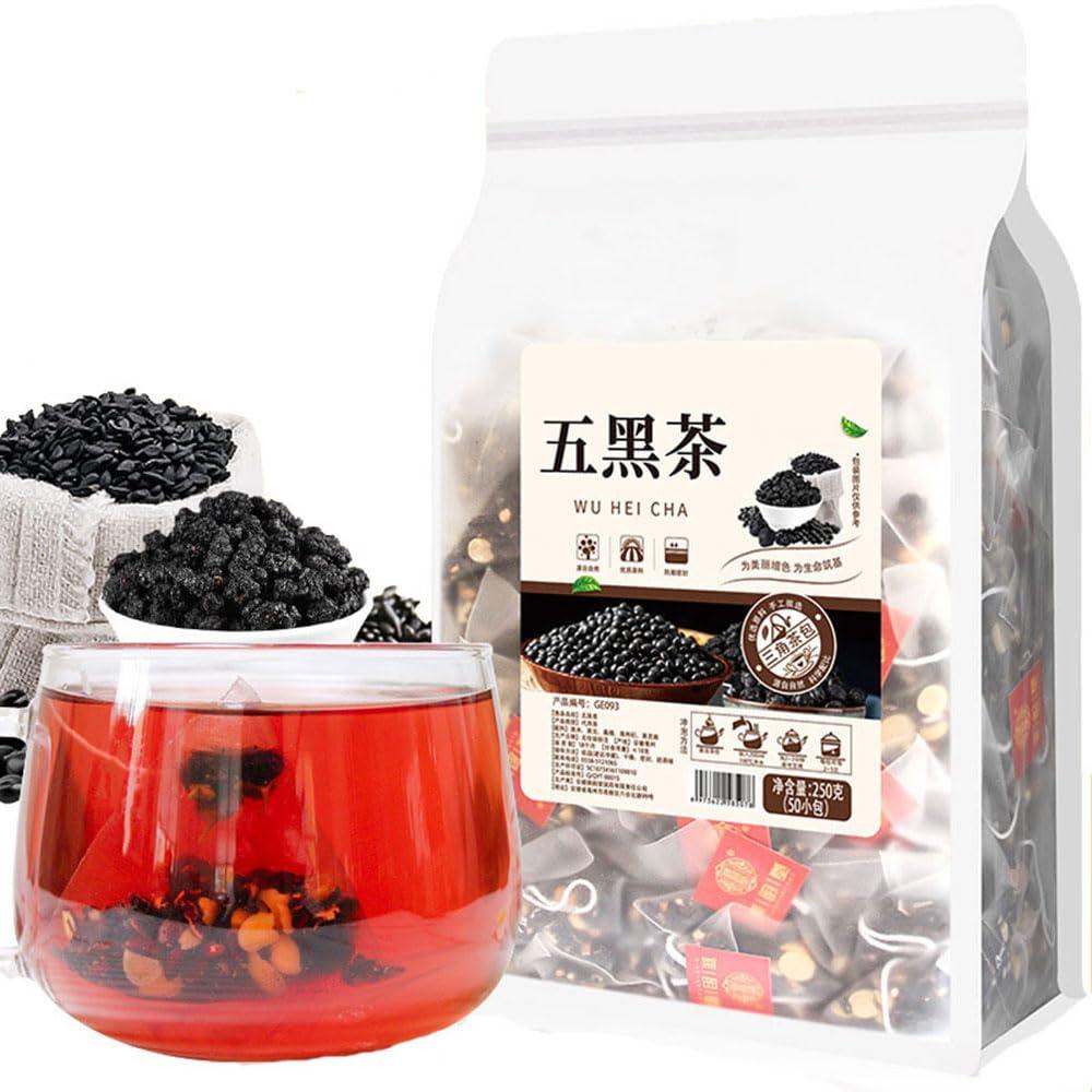 MIHUNTANG Wu hei tea 8.81oz (5g50packets) Five black tea Mulberry black wolfberry tea Combination herbal tea bag 250g