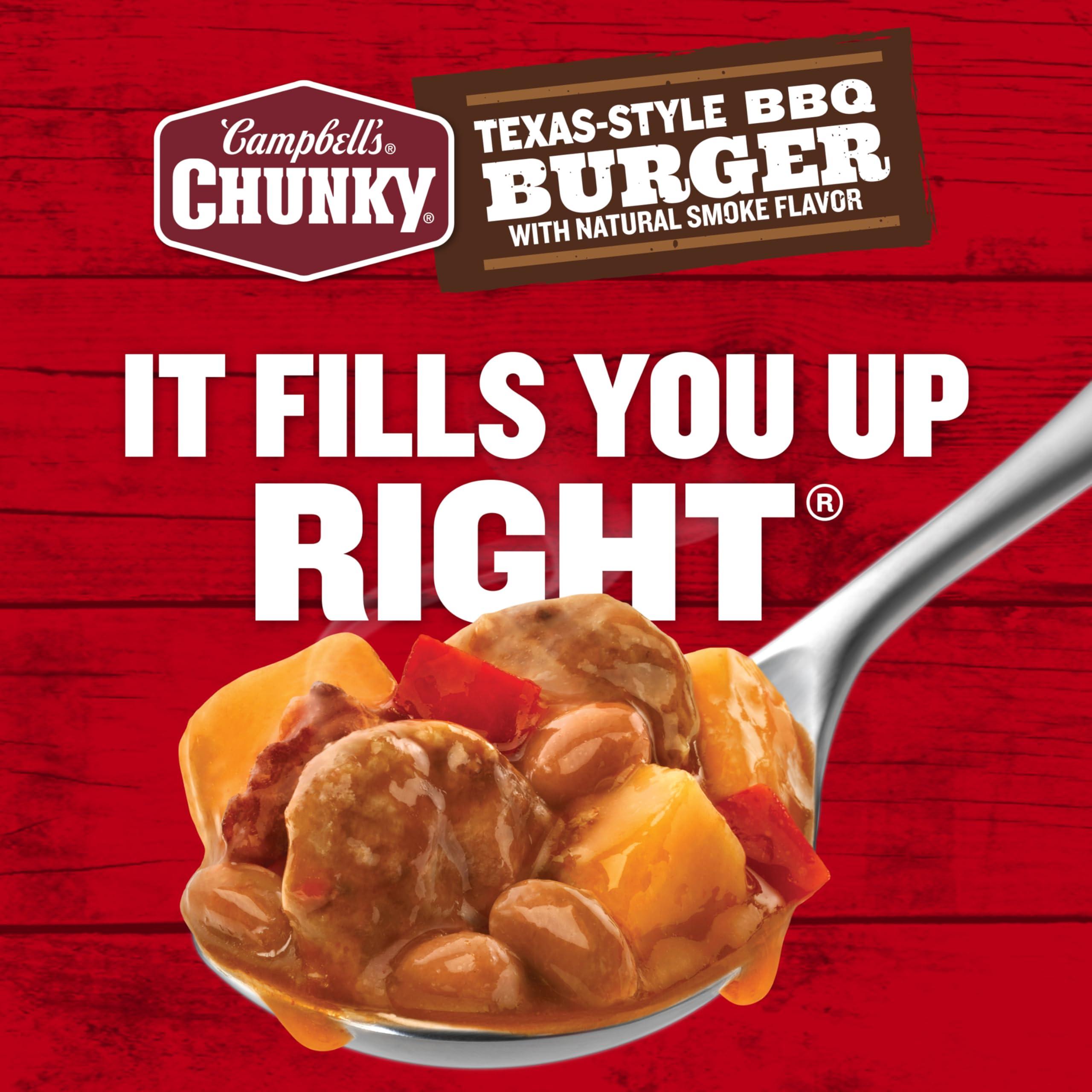Campbell\'s Campbells Chunky Soup, Texas-Style BBQ Burger with Natural Smoke Flavor, 18.8 oz Can