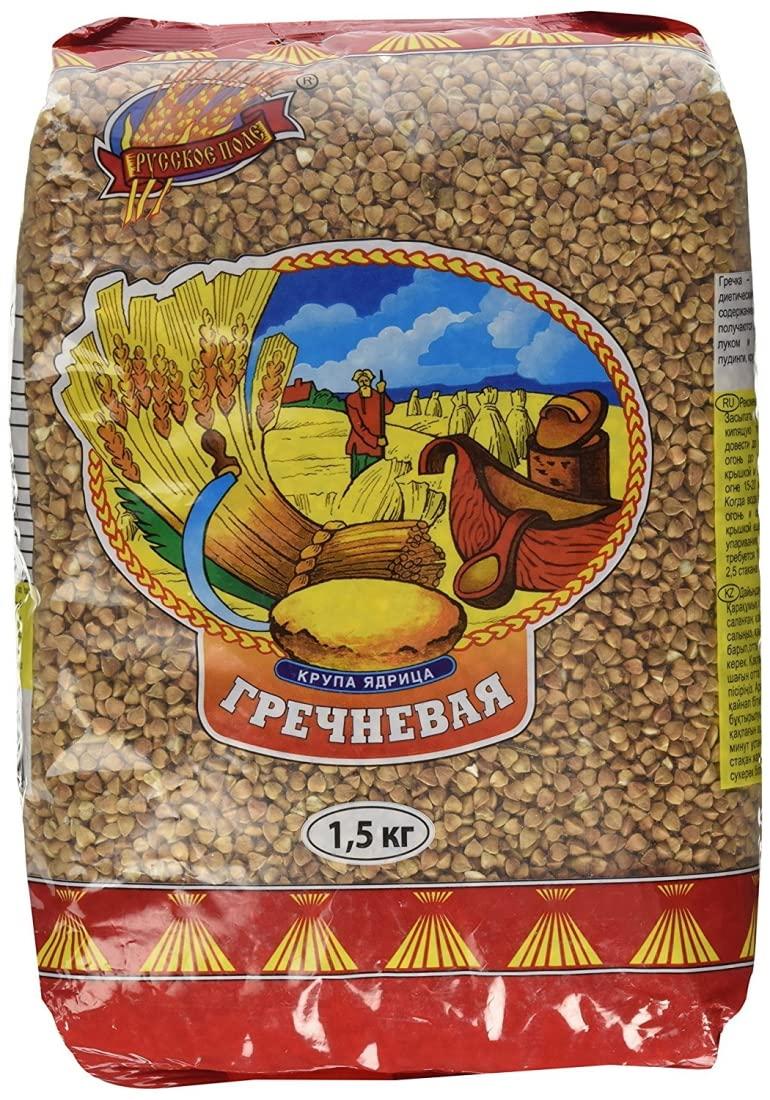 Russkoe Pole \"Russkoe Pole\" Buckwheat groats 3.30 Pounds/ 1.5 KG 100% Whole grain Pack of 1