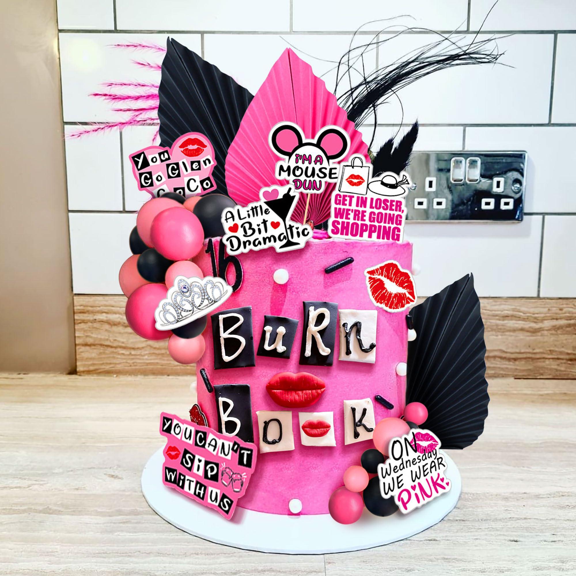 LaVenty LaVenty Mean Girl Cake Topper Mean Girl Birthday Party Decoration Cupcake Toppers for Wedding Bridal Shower Bachelorette Theme Girls Party Cake Decorations Supplies