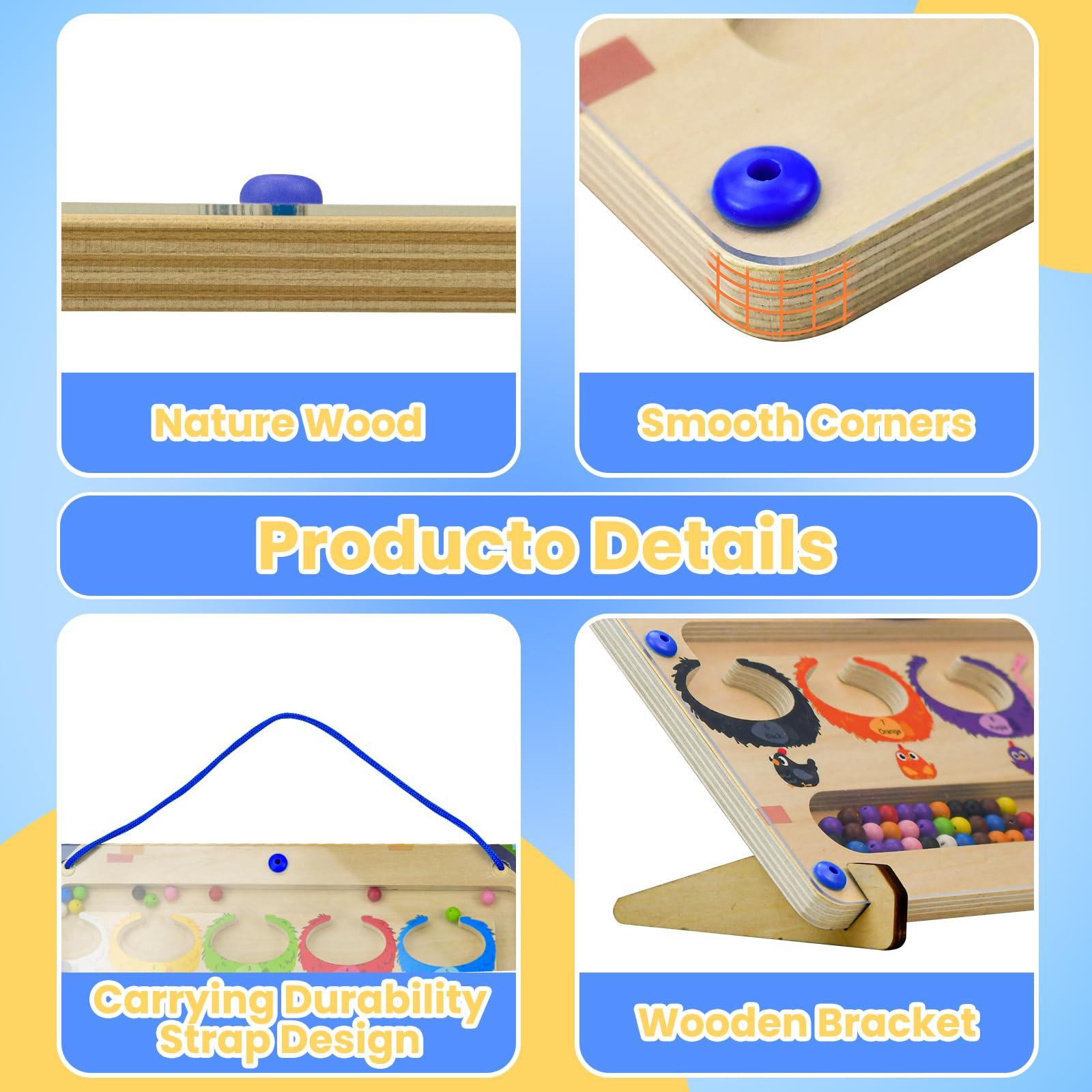 RAOVCUS Activities For Seniors With Alzheimers And Dementia,Magnetic Color and Number Maze, Wooden Magnet Board Montessori Sensory Toys for Elderly Patients Learning Color Sorting And Counting Fidget Games