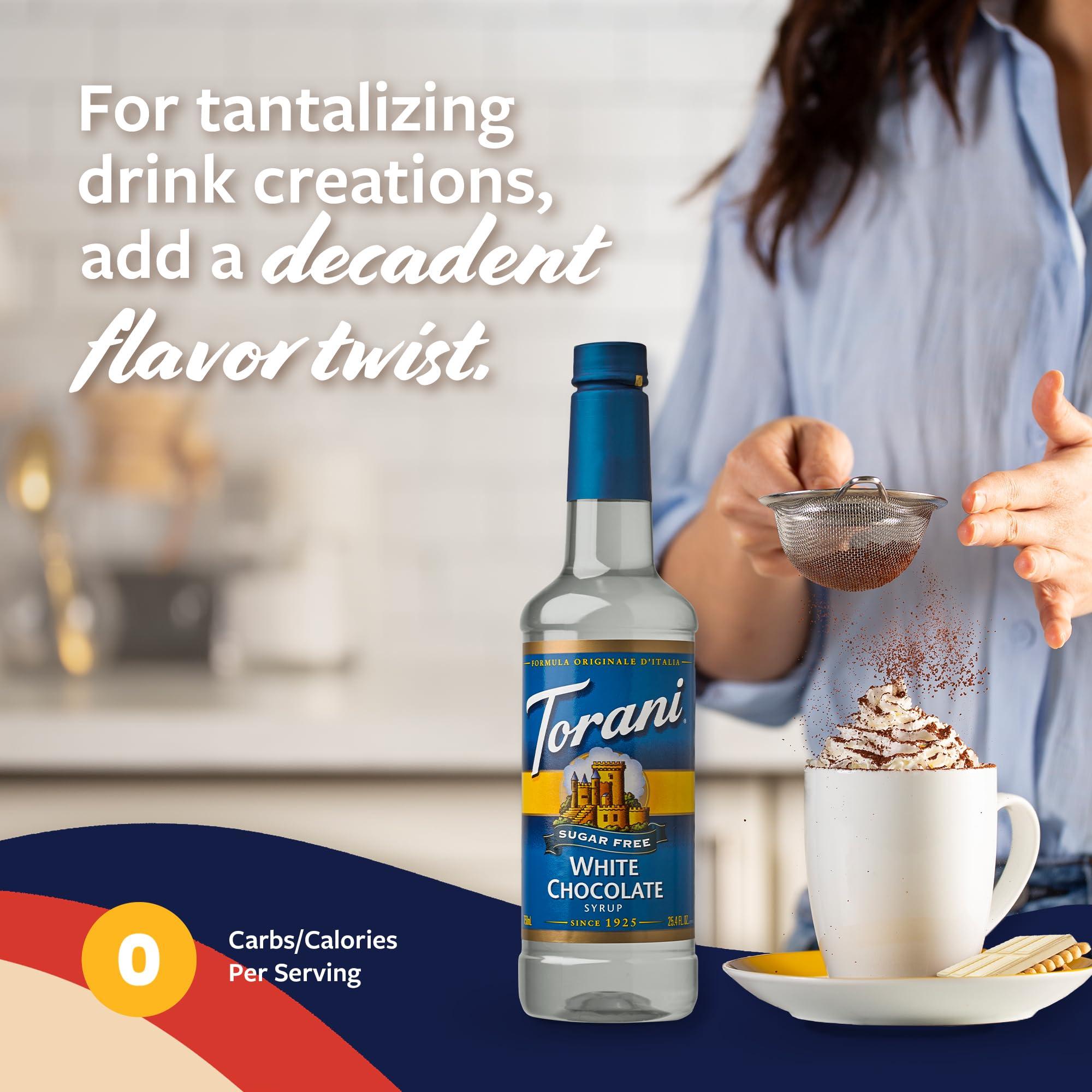 Torani Torani Sugar Free Coffee Syrup, White Chocolate Flavored Syrup for Drinks, Zero Calorie, Pump Included, 25.4 Fl Oz