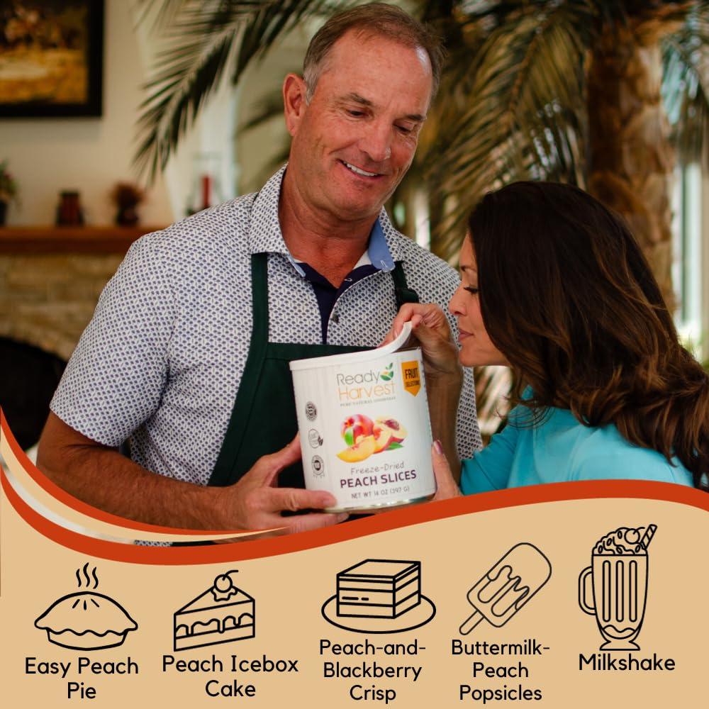 Ready Harvest Ready Harvest Freeze Dried Peaches Freeze Dried Fruit, Freeze Dried Food Gluten Free Snacks, Fruit Snacks, Canned Food, Bug Out Bag Camping Essentials, Veggie Snacks #10 Can, 25-year shelf life 397g