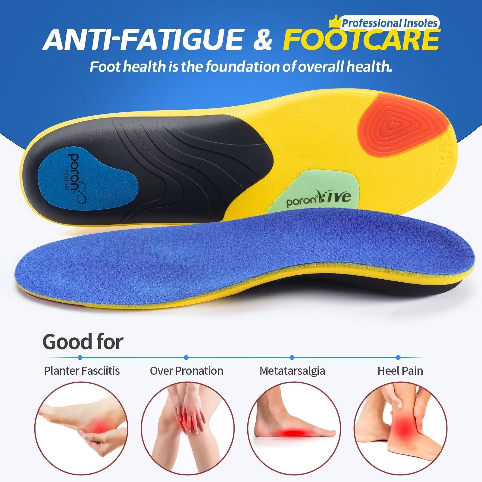 TANSTC TANSTC Insoles for Men Standing All Day Insoles Men Plantar Fasciitis Relief Shoe Inserts for Women Women Orthotics Flat Feet Inserts Relieve Heel Arch Pain Boot Work Shoe Insoles,M